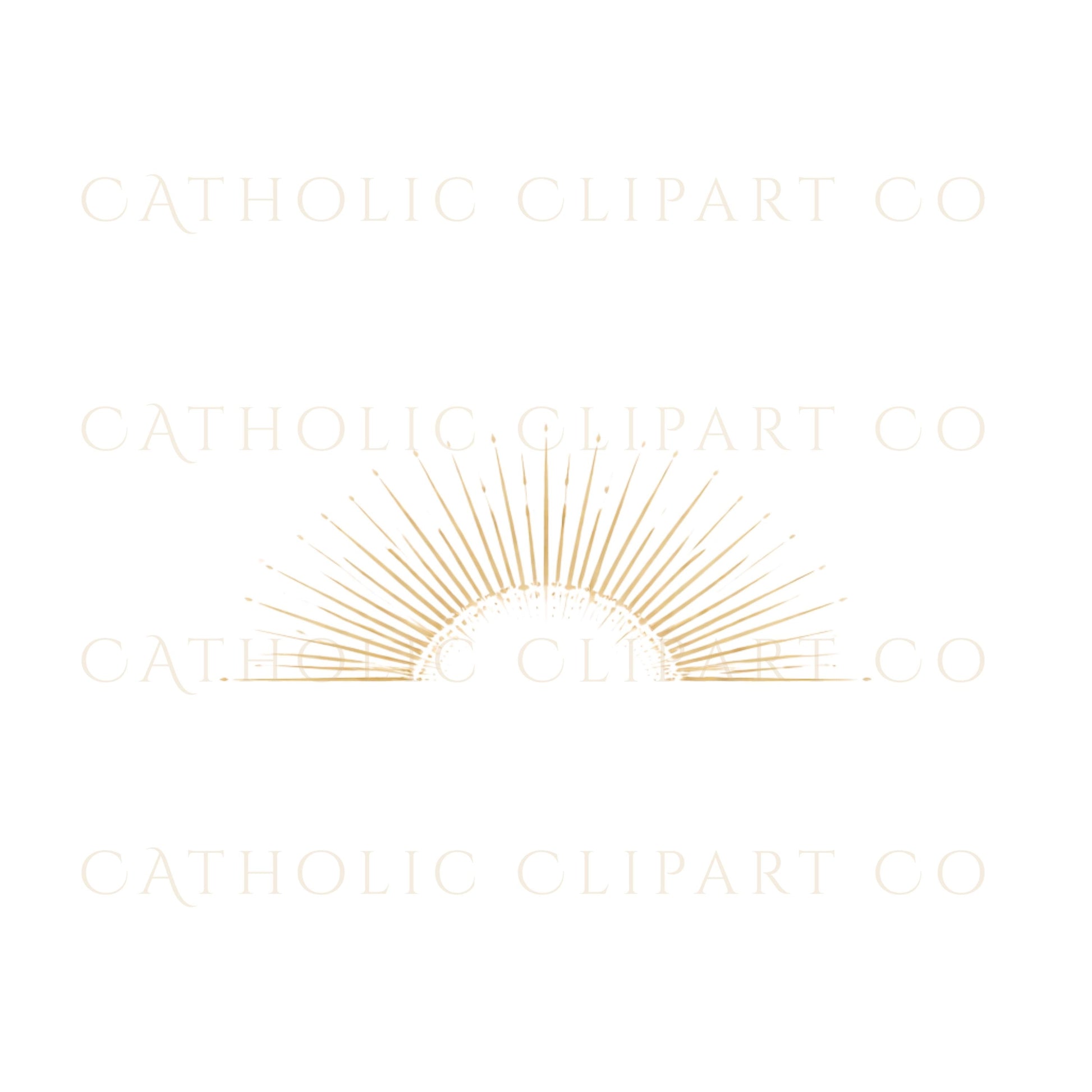 Gold celestial star burst clipart for religious art | Explosión de estrellas doradas para arte religioso