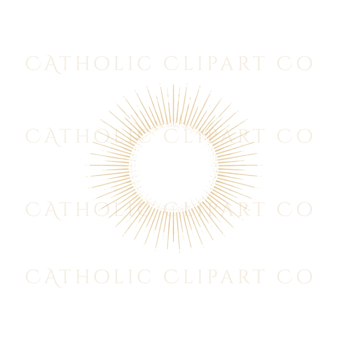 Marian devotional clipart with gold rays and stars | Clipart devocional mariano con rayos y estrellas doradas