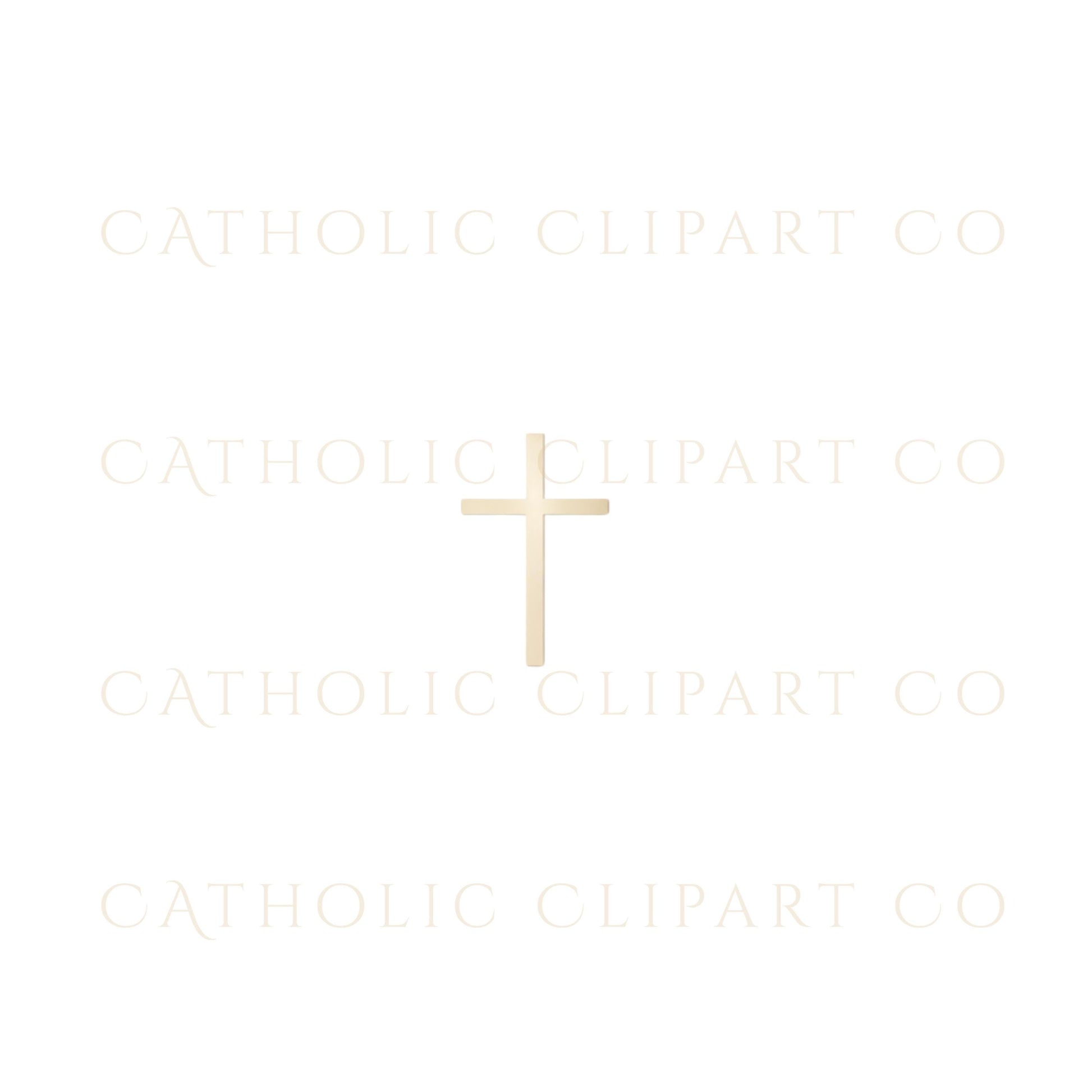 Designer Catholic cross clipart displayed on linen background
Clipart de cruz católica profesional mostrado sobre fondo tipo lino