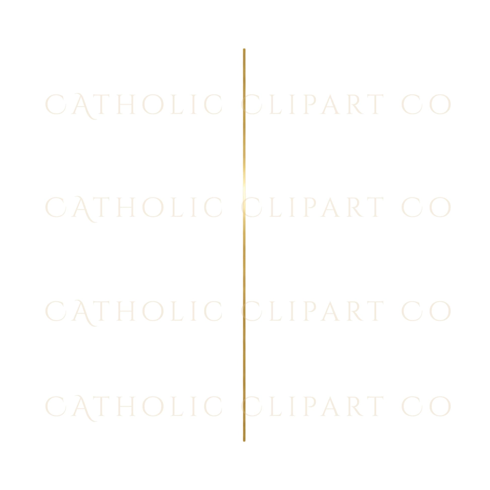 Gold Catholic divider clipart used in a professional baptism certificate example | Clipart de divisor católico dorado utilizado en un ejemplo profesional de certificado de bautismo