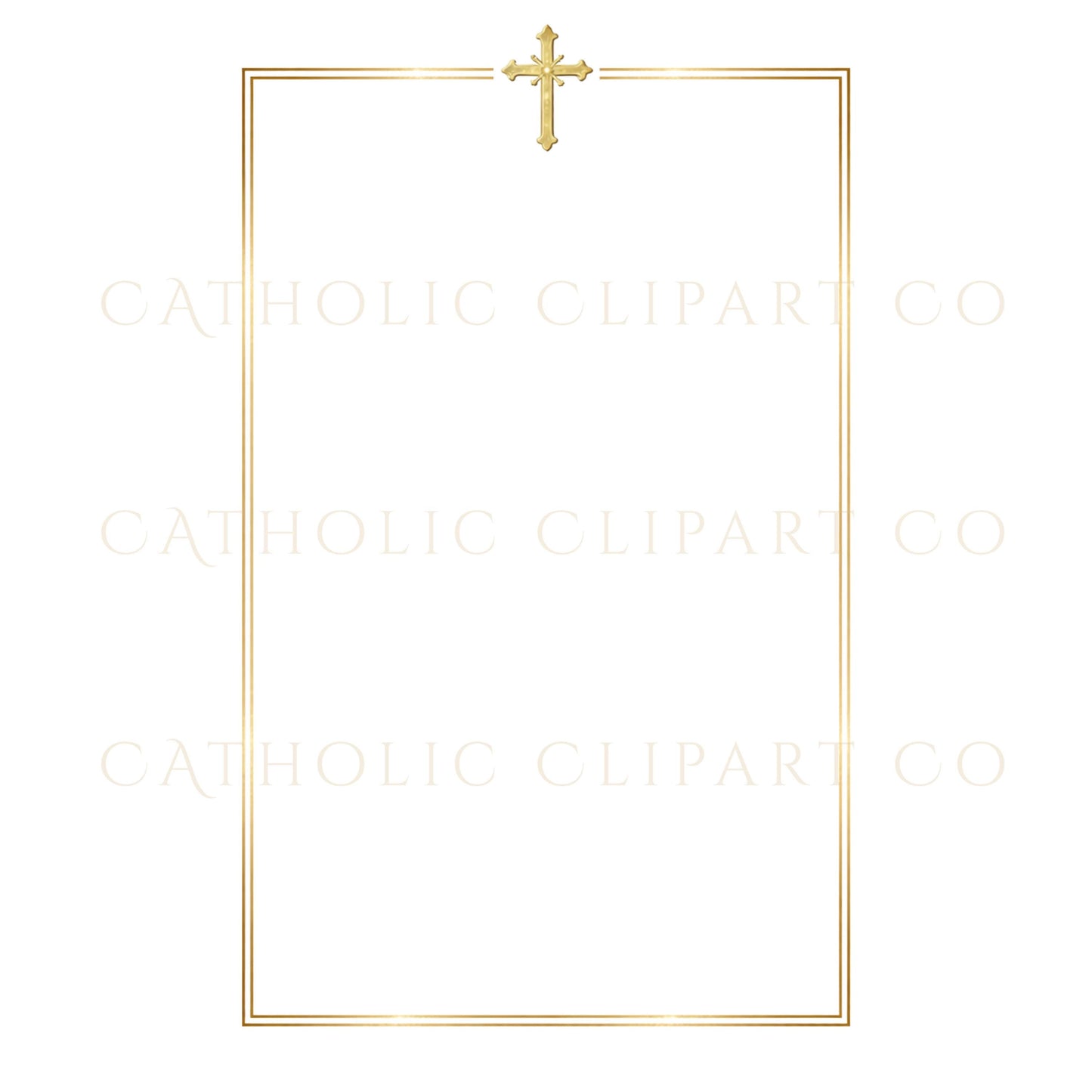 Catholic gold frame PNG clipart for church use, parish certificates, and sacramental records | Marco católico dorado en PNG para uso parroquial, certificados y registros sacramentales