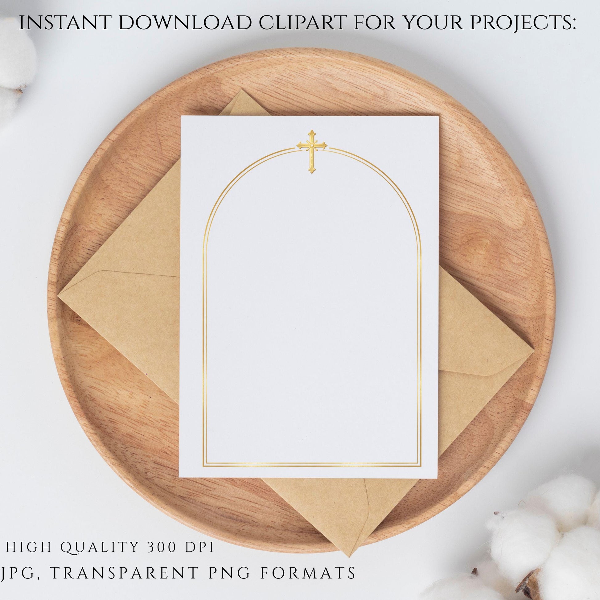 Gold Catholic certificate frame for baptism, first communion, confirmation or wedding documents | Marco dorado para certificados católicos de bautismo, primera comunión, confirmación o boda