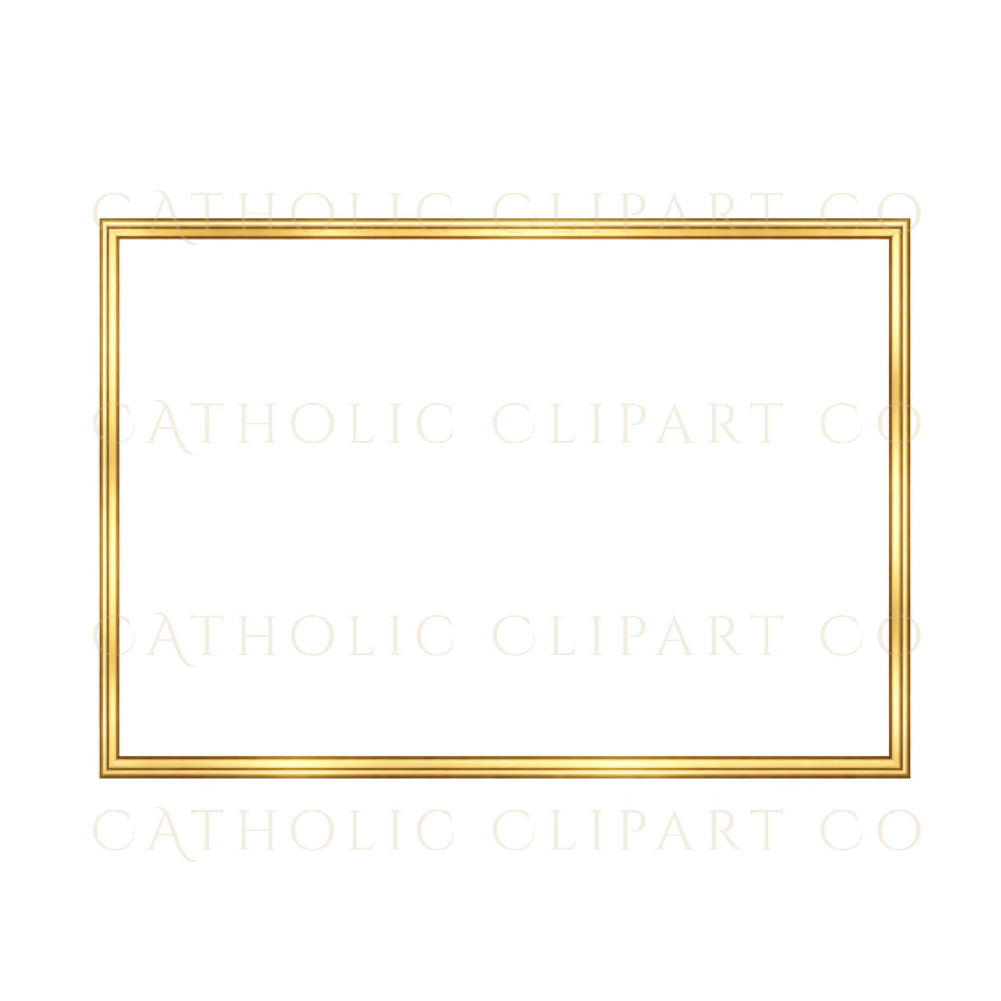 Marian-inspired Catholic gold frame clipart set for elegant stationery | Set de clipart de marcos dorados católicos inspirados en la Virgen María