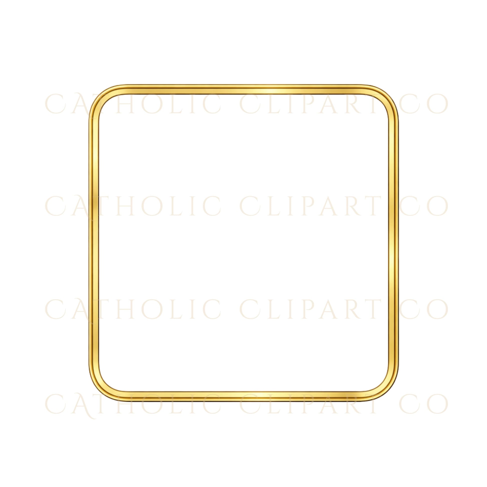 Minimal Catholic gold frame designs for formal church documents | Diseños minimalistas de marcos dorados católicos para documentos formales de iglesia