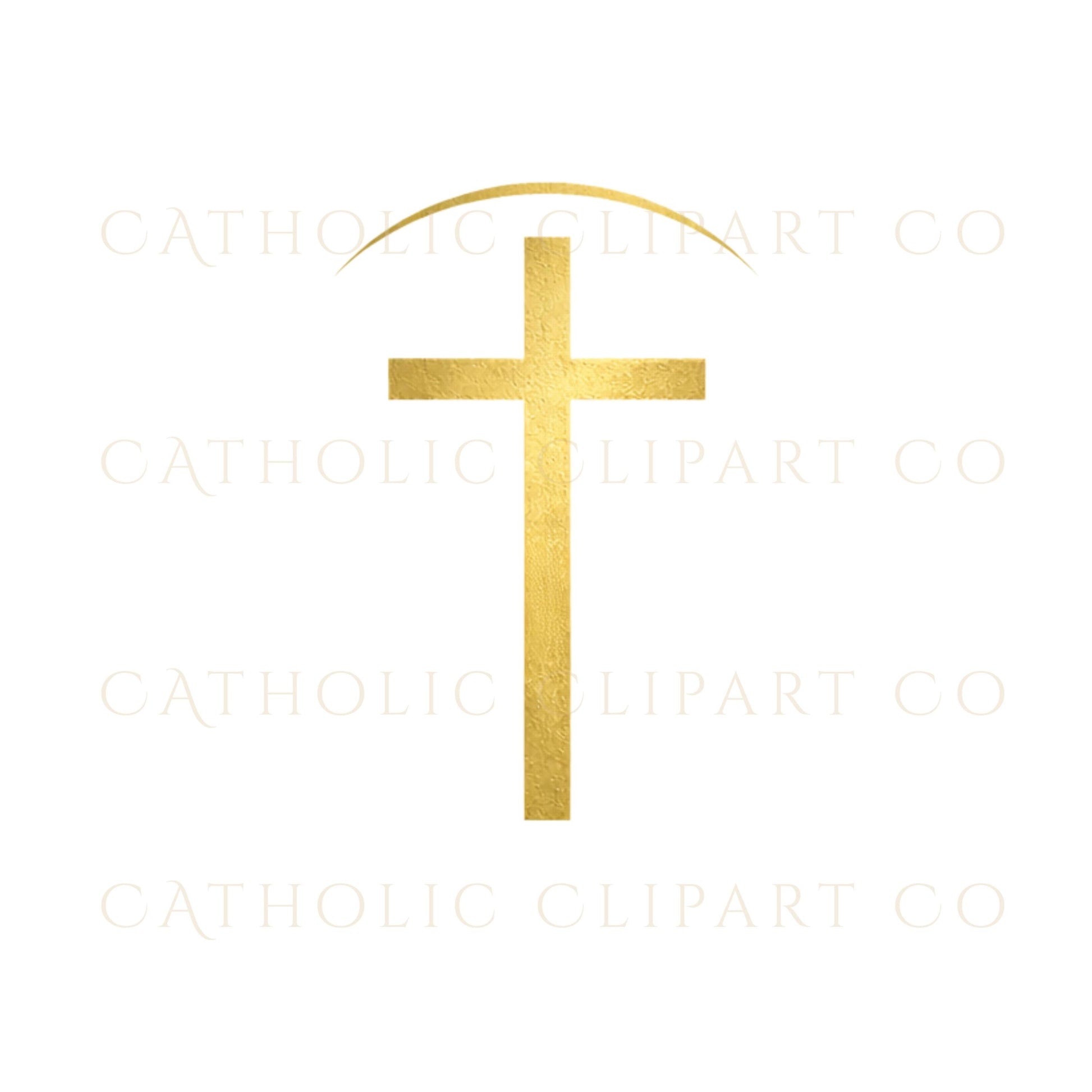 Alpha and Omega Catholic symbols gold foil clipart for liturgical use
Clipart de símbolos Alfa y Omega católicos en oro para uso litúrgico