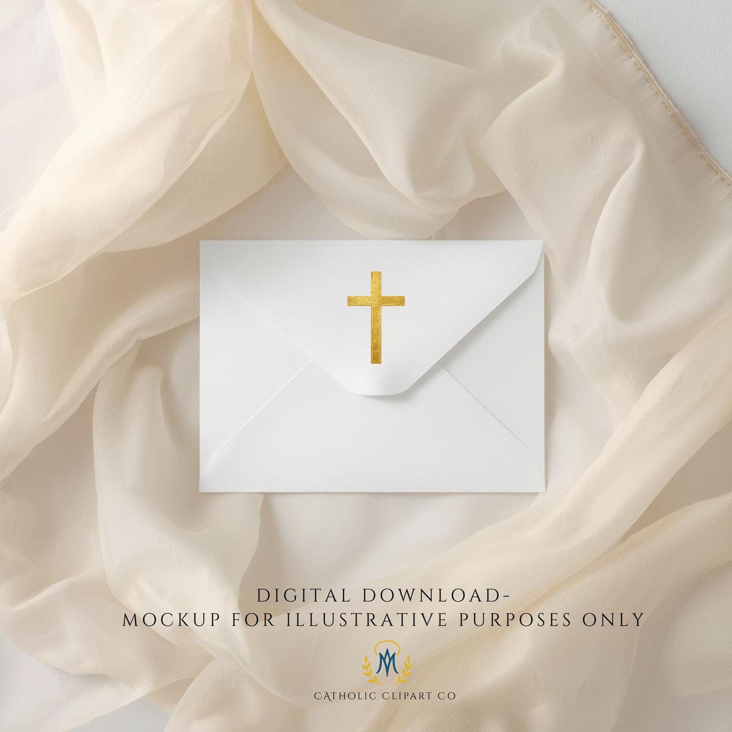 Gold foil Christian cross PNG transparent background – Cruz cristiana dorada PNG con fondo transparente