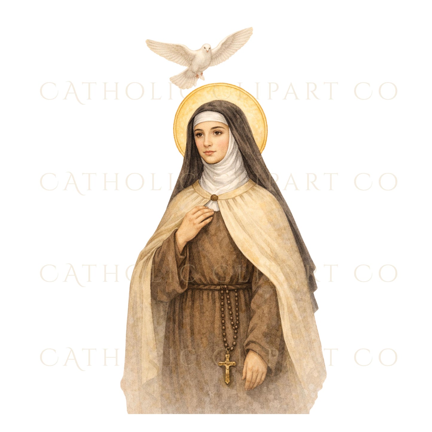 Catholic prayer journal clipart Saint Teresa of Avila / Clipart para diario de oración católico Santa Teresa de Ávila