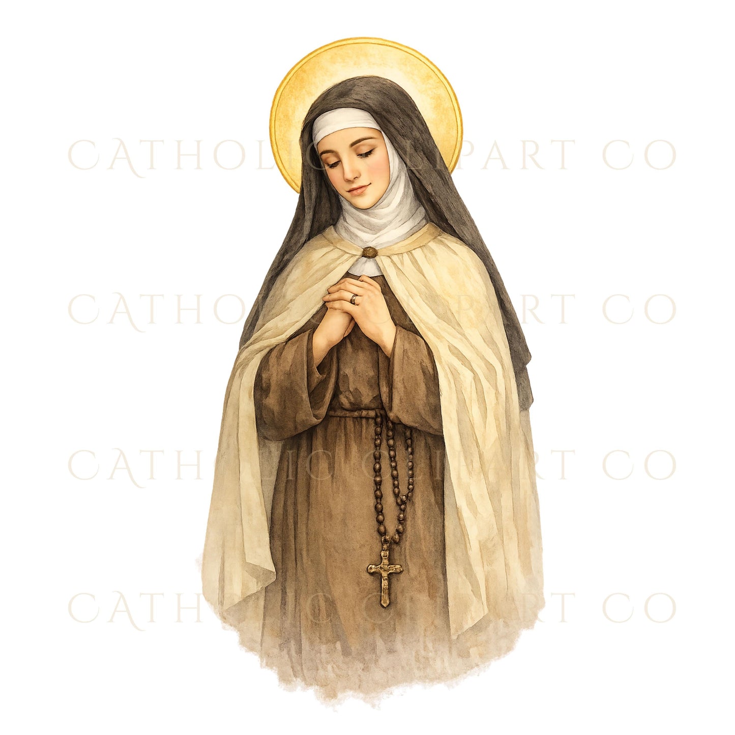 Saint Teresa of Avila writing with book clipart PNG / Clipart PNG de Santa Teresa de Ávila escribiendo con libro