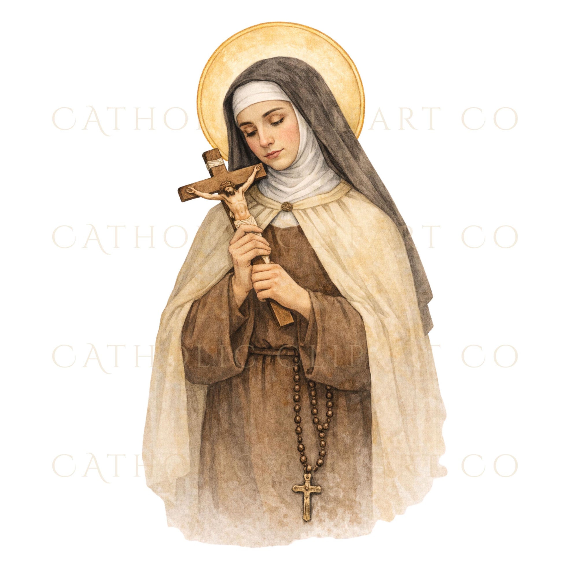 Carmelite saint clipart Doctor of the Church artwork / Clipart de santa carmelita Doctora de la Iglesia