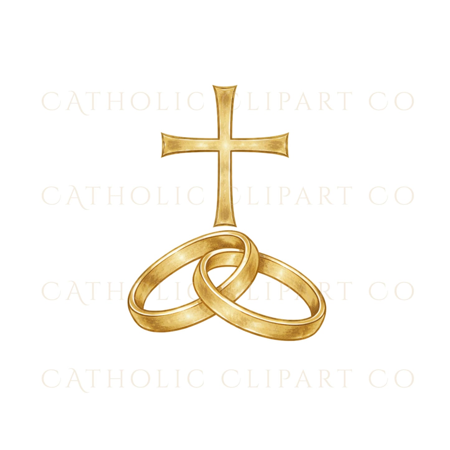 Marian M monogram with small cross gold Catholic clipart / Monograma mariano M con cruz pequeña en clipart dorado católico