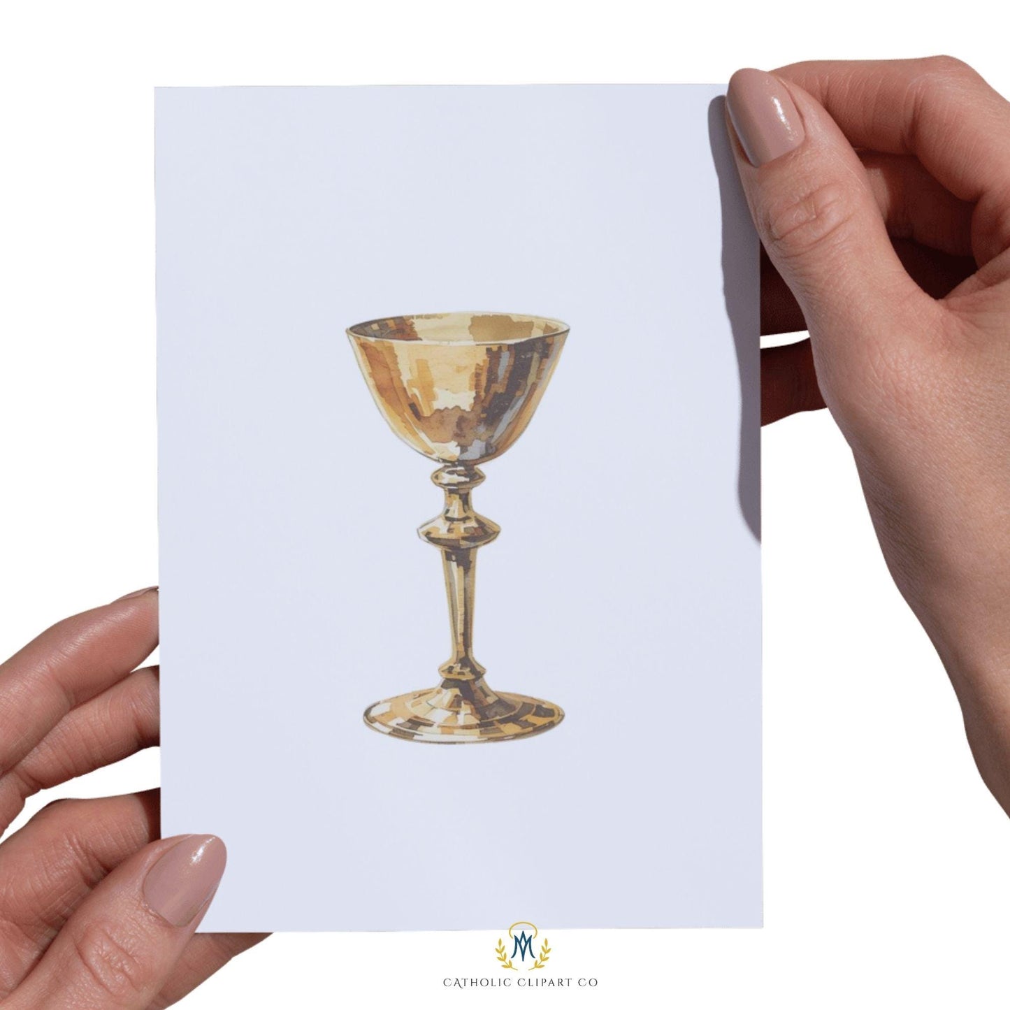 Catholic Sacraments Clipart PNG | Eucharist Baptism Confirmation Gold Watercolor | Christian Commercial Use