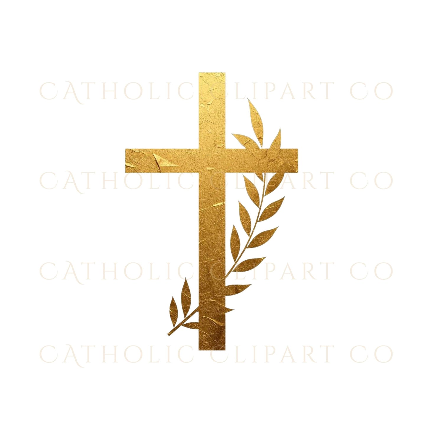 Christian gold cross PNG for wedding and church stationery / Cruz dorada cristiana en PNG para bodas y papelería religiosa