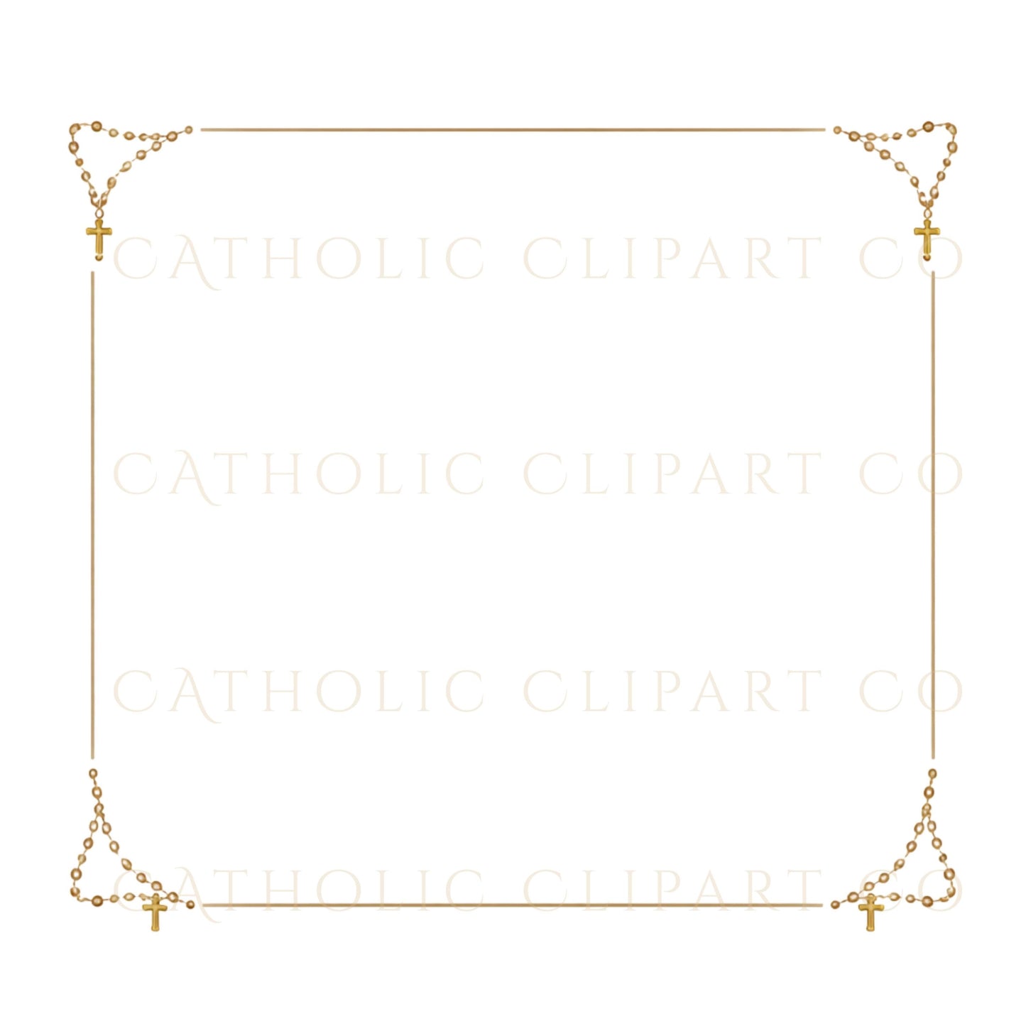 Minimal Catholic prayer card mockup with rosary border frame
Maqueta minimalista de tarjeta católica con marco de rosario