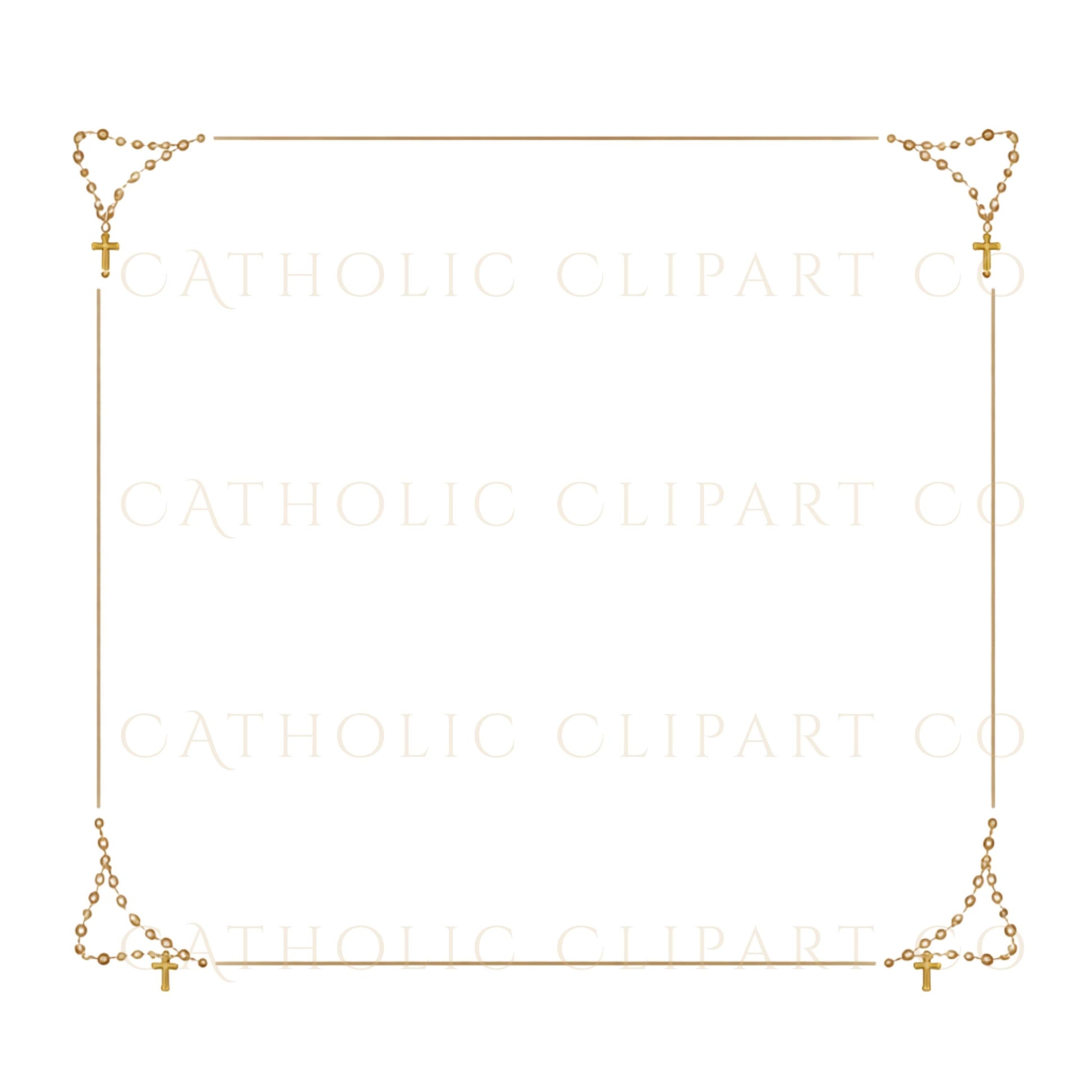 Minimal Catholic prayer card mockup with rosary border frame
Maqueta minimalista de tarjeta católica con marco de rosario