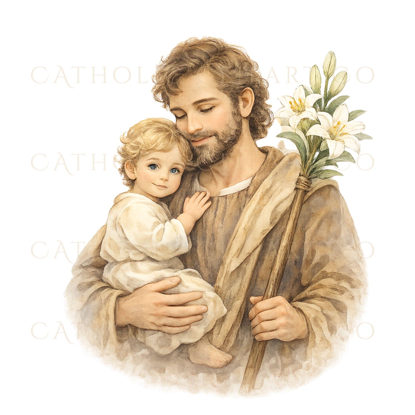 Catholic Saint Joseph clipart PNG transparent background – Clipart PNG de San José católico fondo transparente