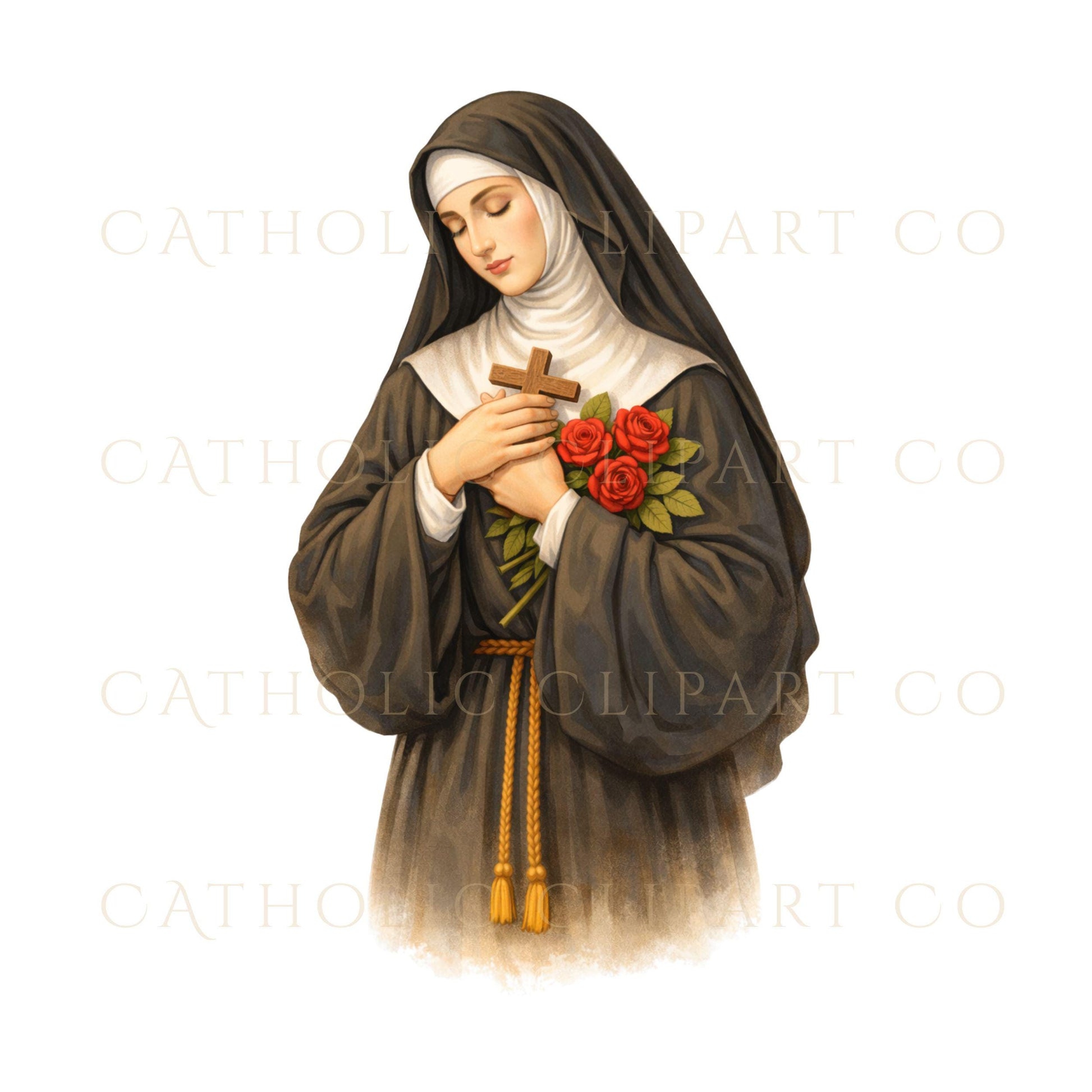 Saint Rita of Cascia religious PNG for commercial use projects – PNG religioso de Santa Rita de Casia para proyectos de uso comercial