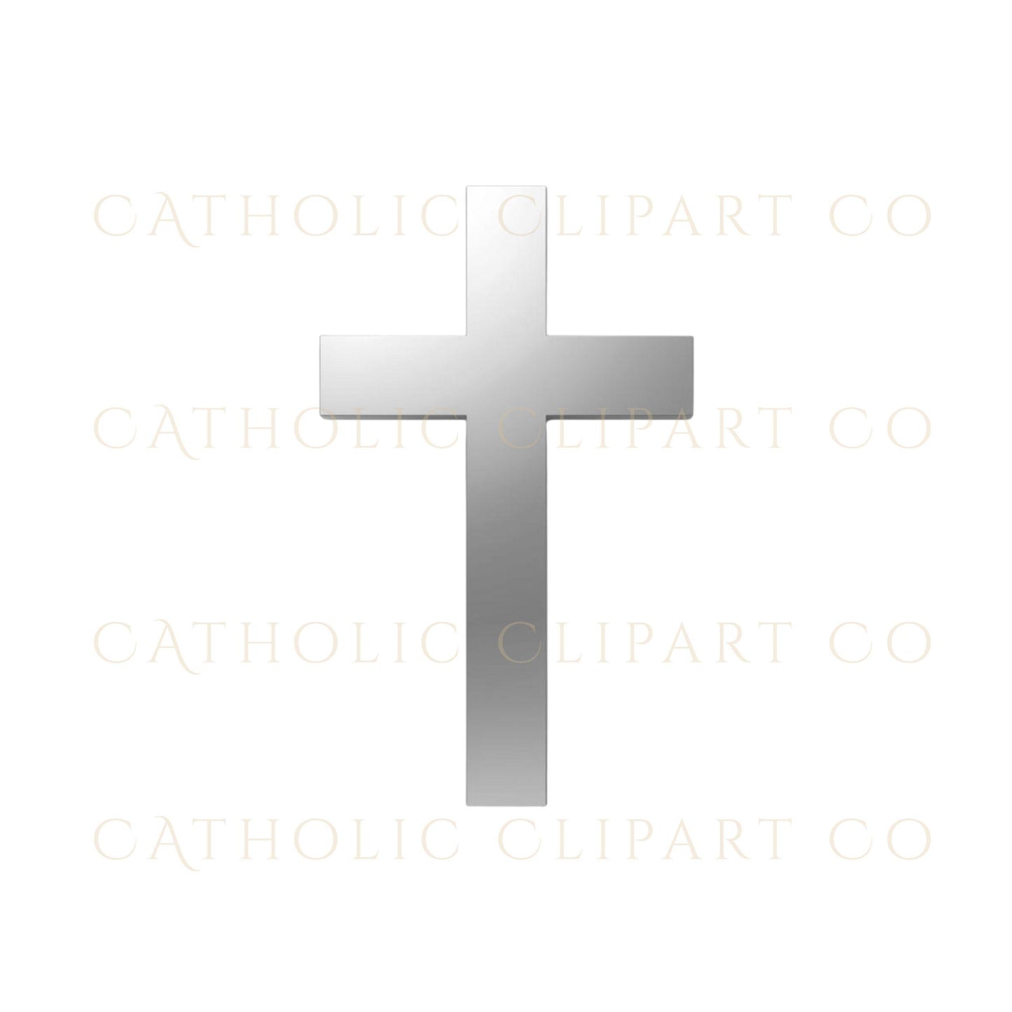Matte silver Christian cross design for invitations and programs / Diseño de cruz cristiana plateada mate para invitaciones y programas