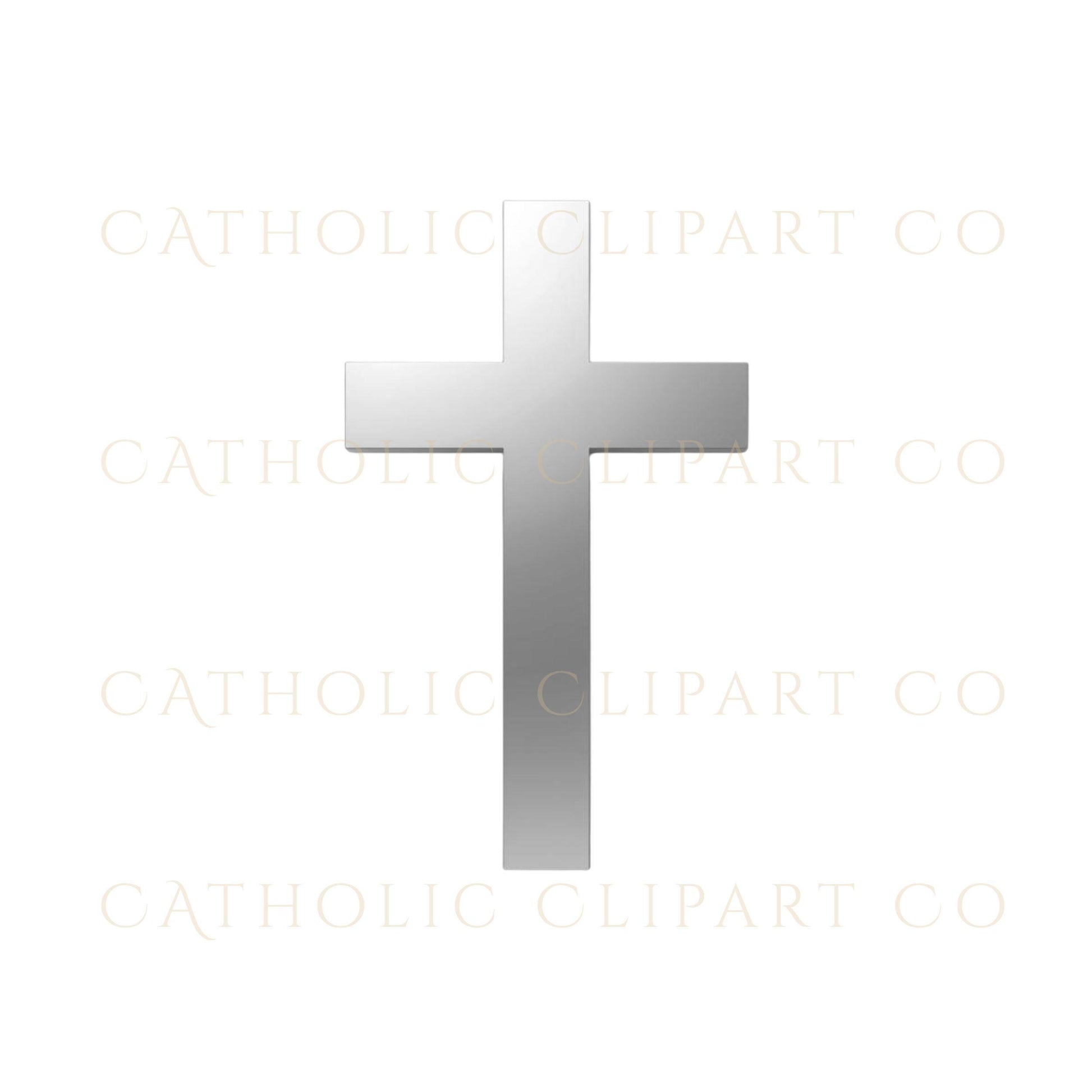 Matte silver Christian cross design for invitations and programs / Diseño de cruz cristiana plateada mate para invitaciones y programas