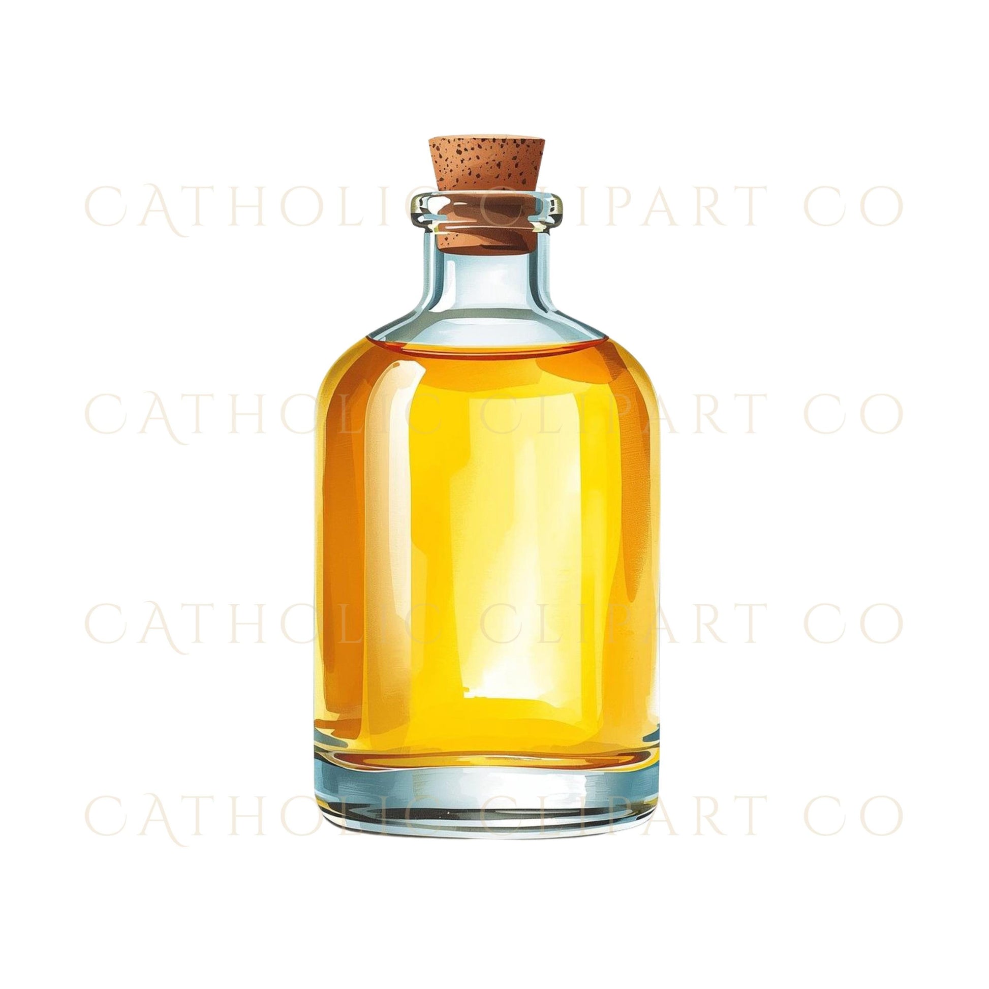 Catholic Eucharist symbol clipart in refined gold watercolor style | Clipart del símbolo de la Eucaristía católica en estilo refinado de acuarela dorada