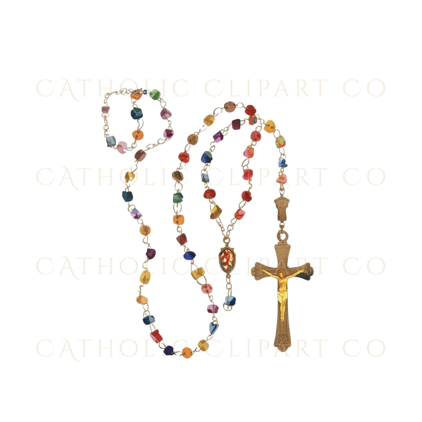 Alpha and Omega Catholic symbol clipart in gold watercolor style | Clipart del símbolo Alfa y Omega en estilo católico de acuarela dorada