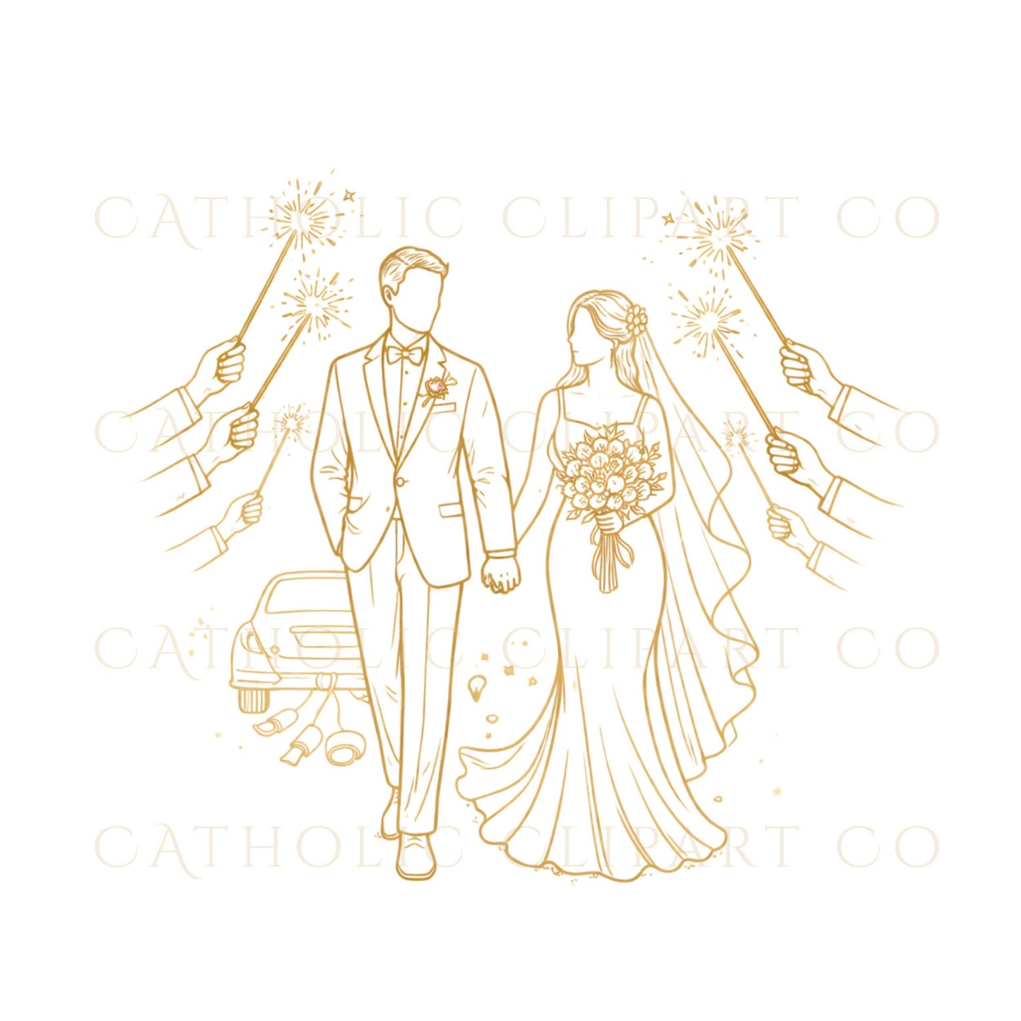Wedding vows and ceremony symbols clipart for Christian weddings / Clipart de votos y símbolos ceremoniales para bodas cristianas