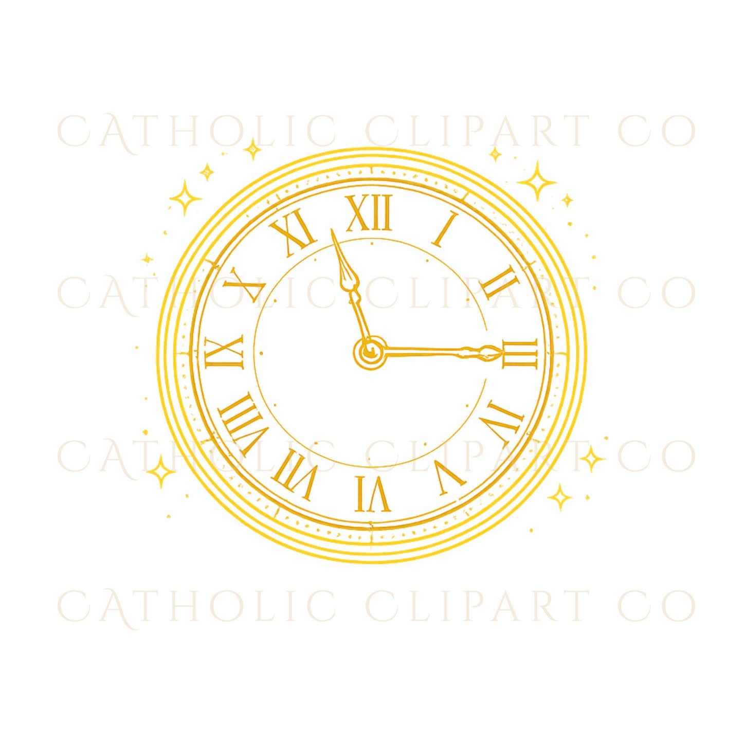Gold wedding couple and clock icons for timeline layout / Íconos dorados de pareja y reloj para diseño de línea de tiempo