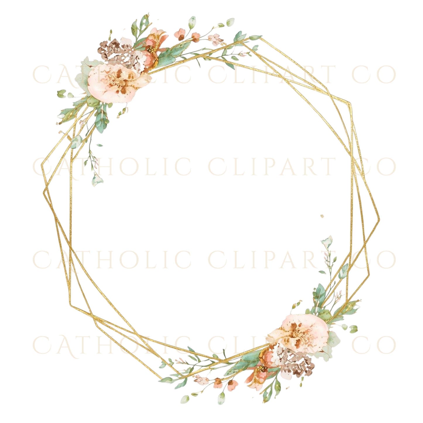 Catholic church wedding frame with elegant cross – Marco de boda católica con cruz elegante