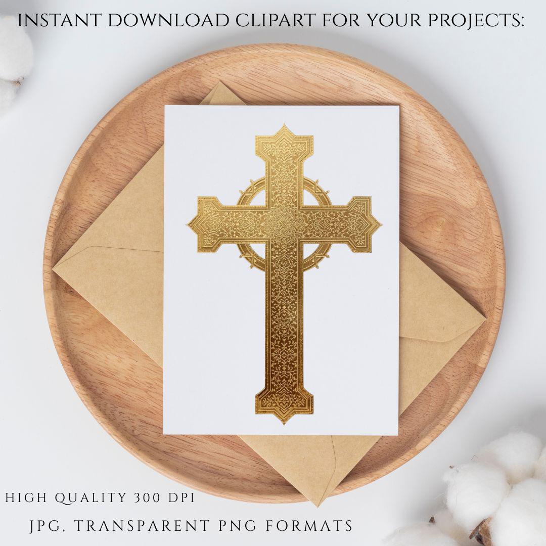 Catholic cross clipart PNG for church and wedding designs | Clipart de cruz católica en PNG para diseños de iglesia y bodas