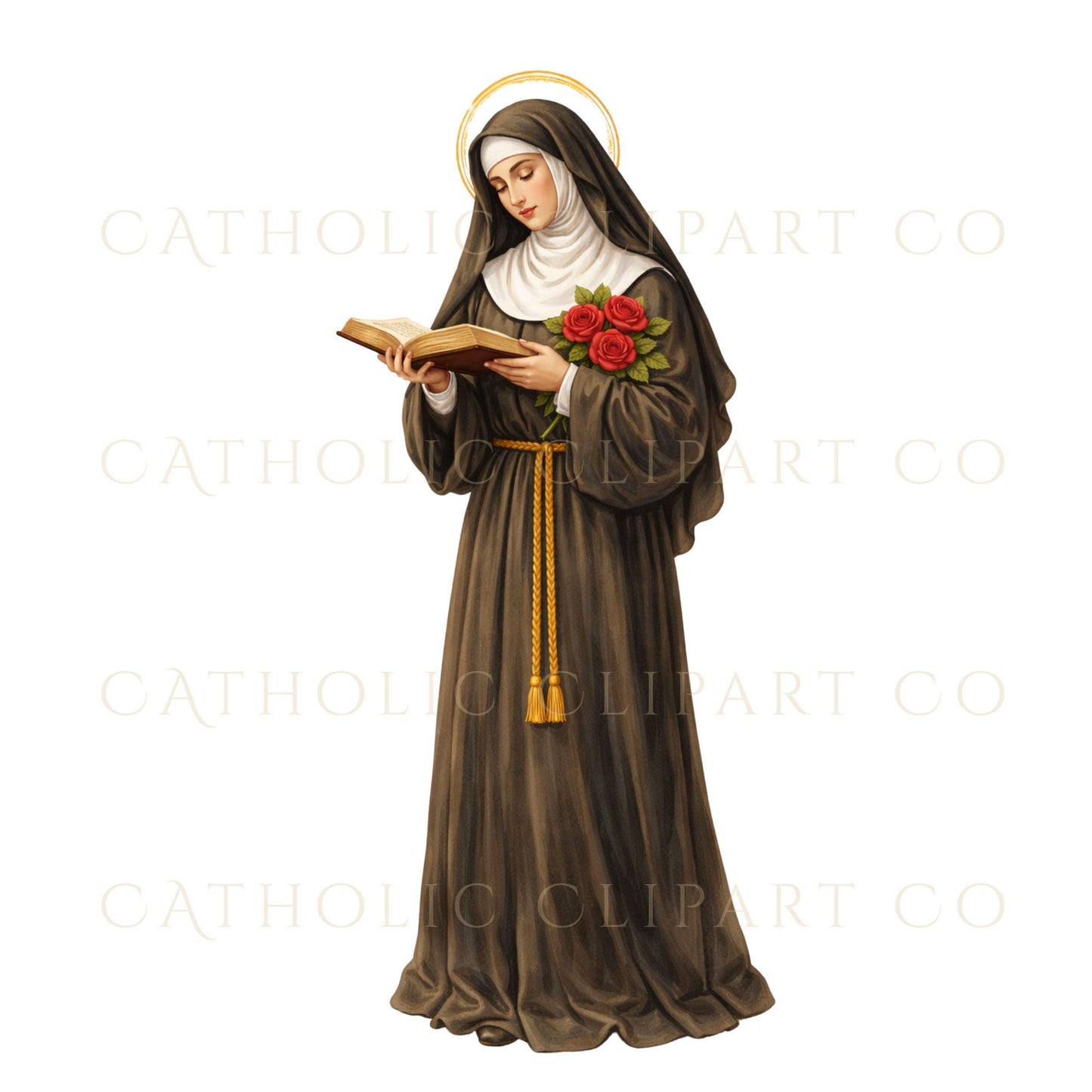 Rose bouquet religious clipart associated with Saint Rita – Clipart religioso de ramo de rosas asociado a Santa Rita