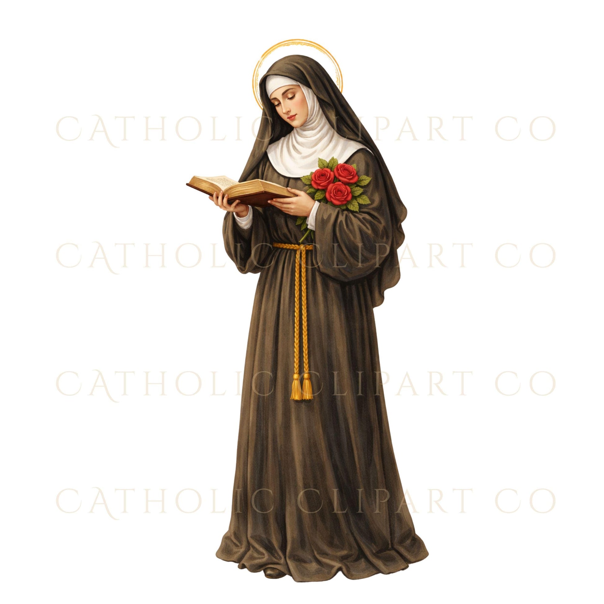 Rose bouquet religious clipart associated with Saint Rita – Clipart religioso de ramo de rosas asociado a Santa Rita