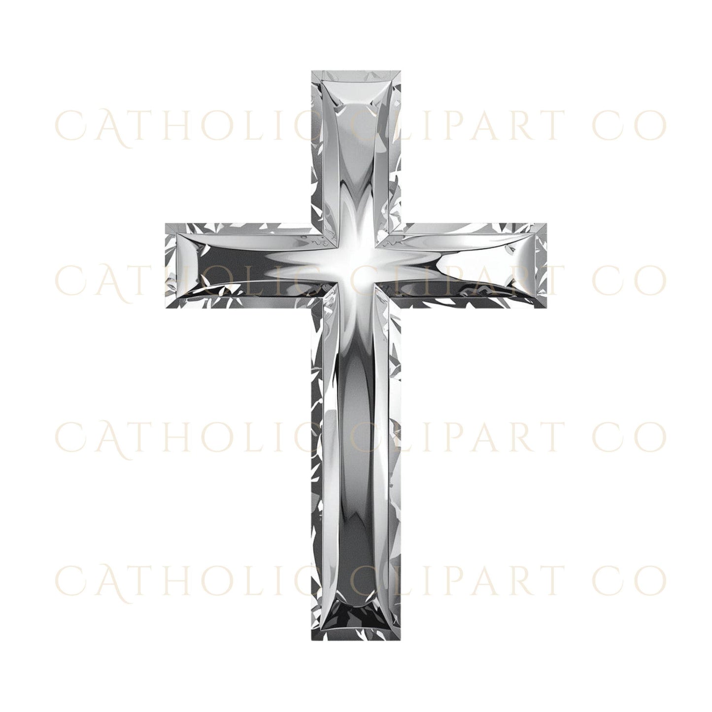 Polished metallic cross PNG for church logo and religious design / Cruz metálica pulida en PNG para logotipo de iglesia y diseño religioso