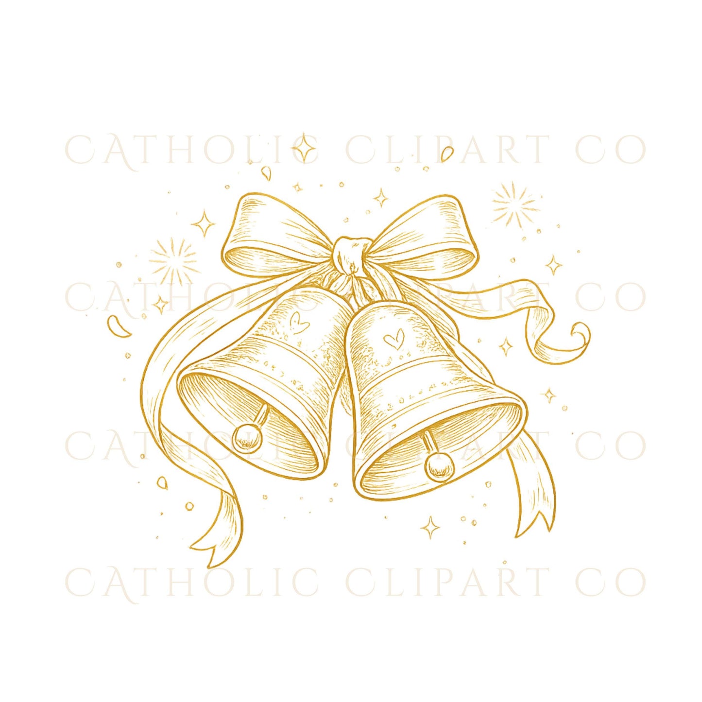 Chapel wedding clipart in minimalist gold line art style / Clipart de capilla para boda en estilo minimalista de línea dorada
