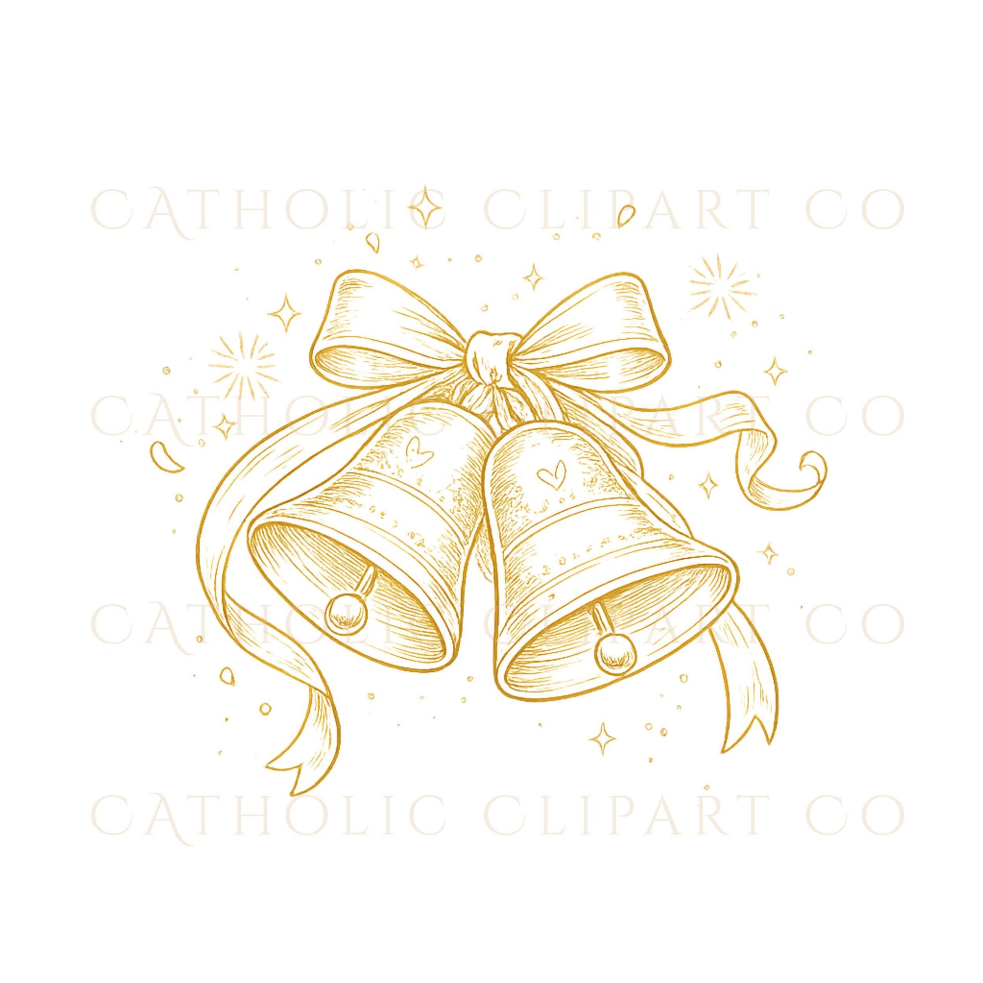 Chapel wedding clipart in minimalist gold line art style / Clipart de capilla para boda en estilo minimalista de línea dorada