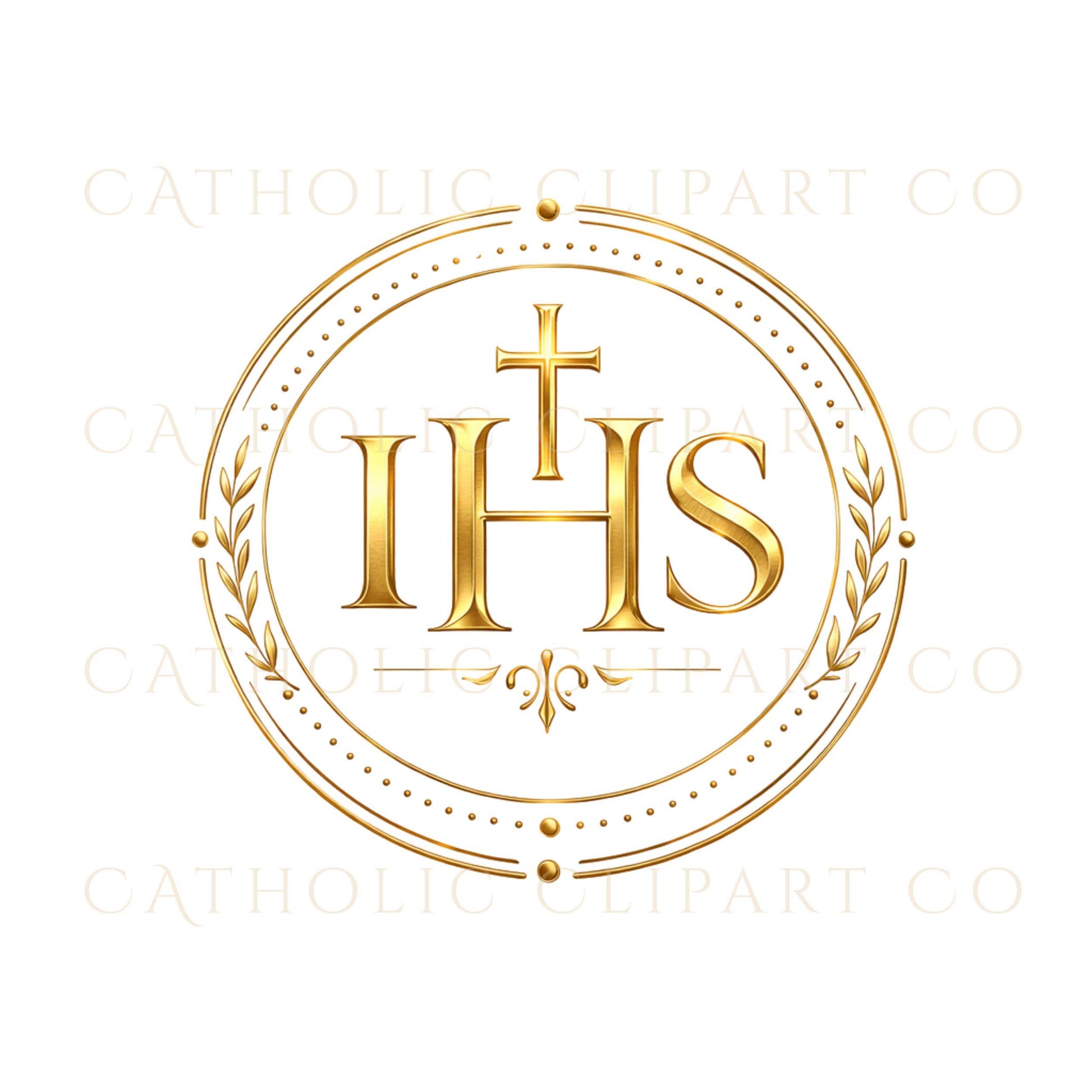 Catholic logo bundle featuring IHS Christogram variations – Paquete de logos católicos con variaciones del monograma IHS