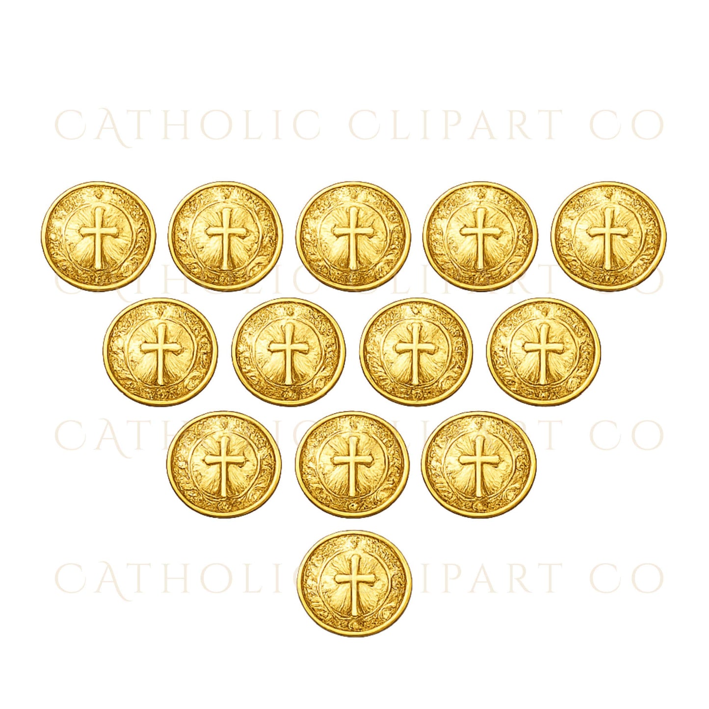 Gold rosary lazo infinity cord for Catholic wedding invitation – lazo estilo rosario dorado para invitación de boda