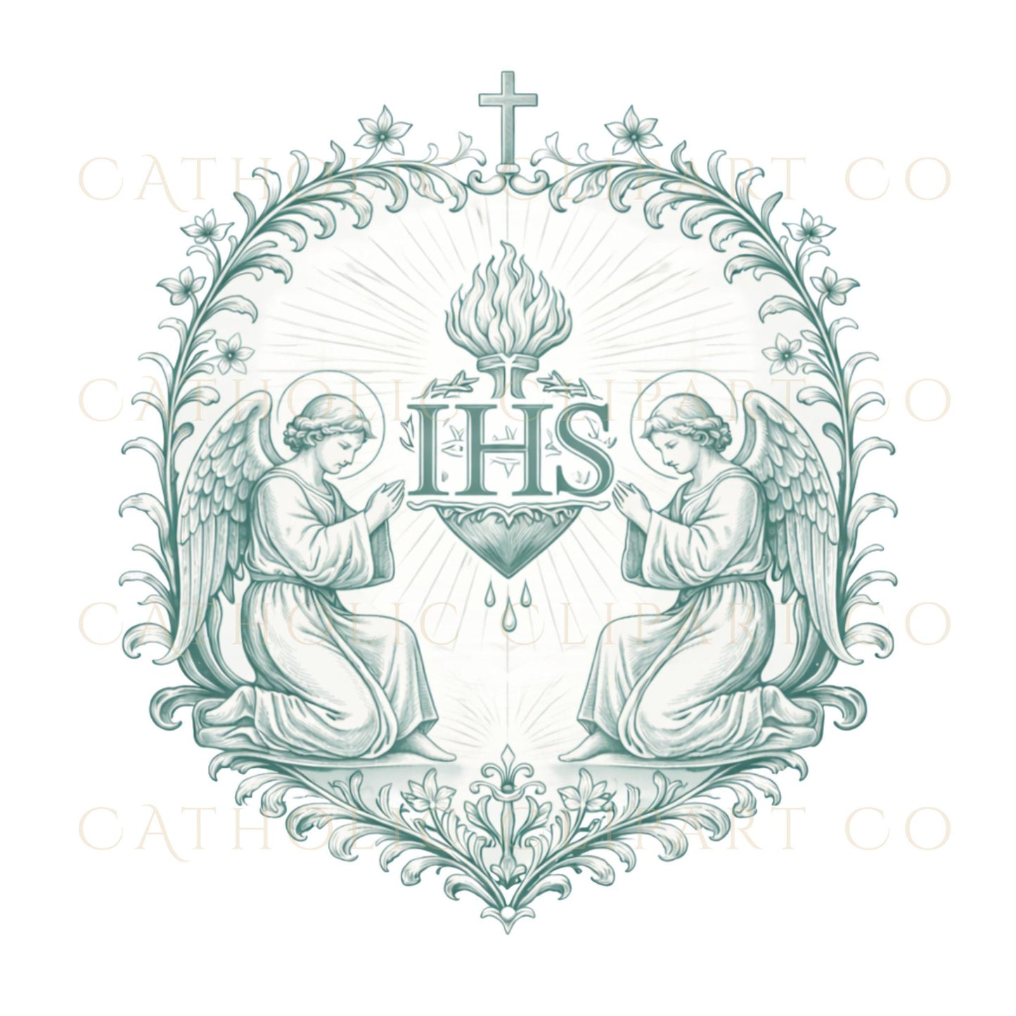 IHS Eucharistic symbol PNG for Mass programs and religious stationery / Símbolo eucarístico IHS PNG para programas de Misa y papelería religiosa