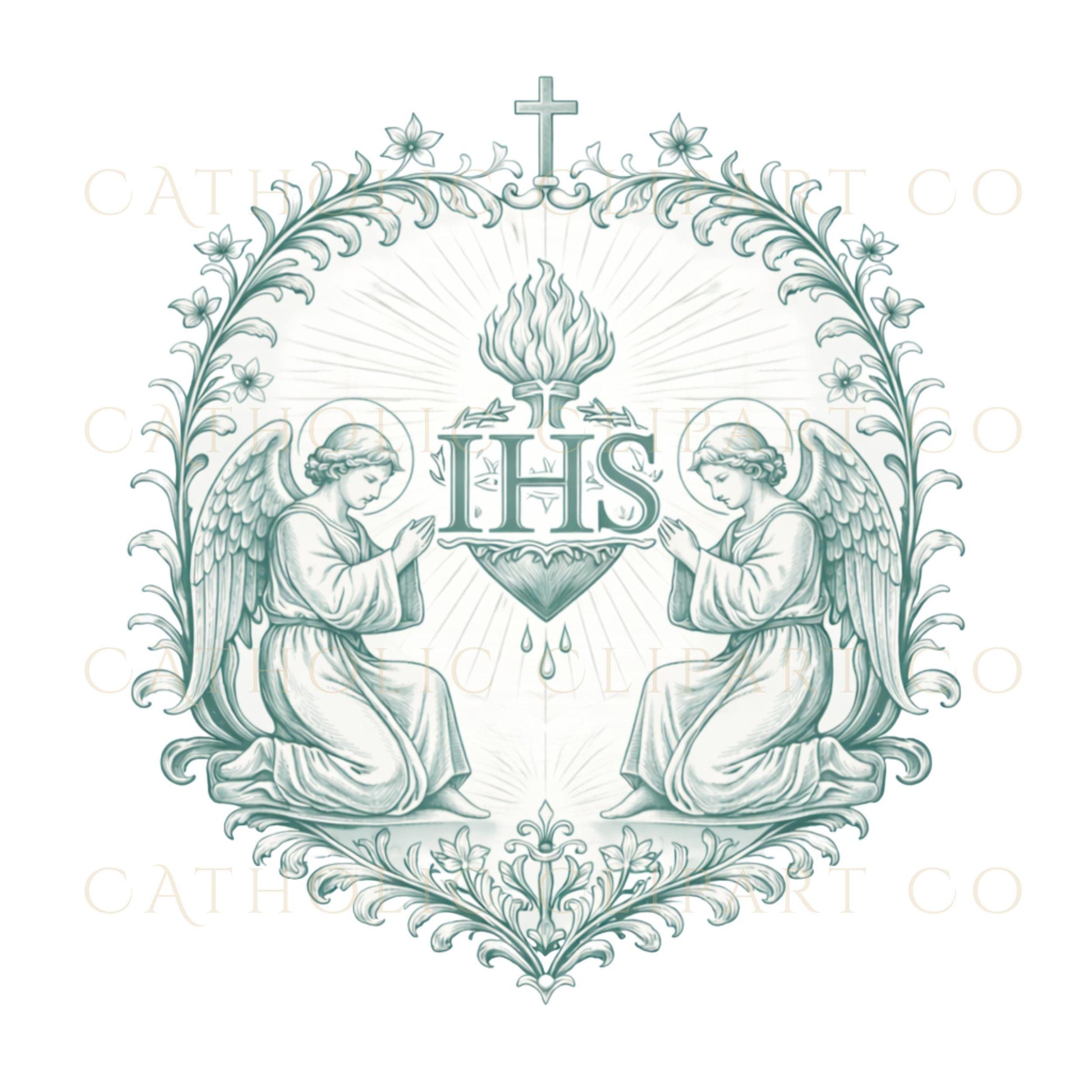 IHS Eucharistic symbol PNG for Mass programs and religious stationery / Símbolo eucarístico IHS PNG para programas de Misa y papelería religiosa