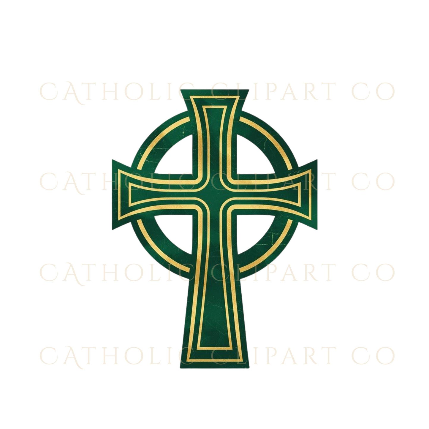Irish shamrock clipart with Trinity design Catholic symbol | Trébol irlandés con diseño de la Trinidad símbolo católico