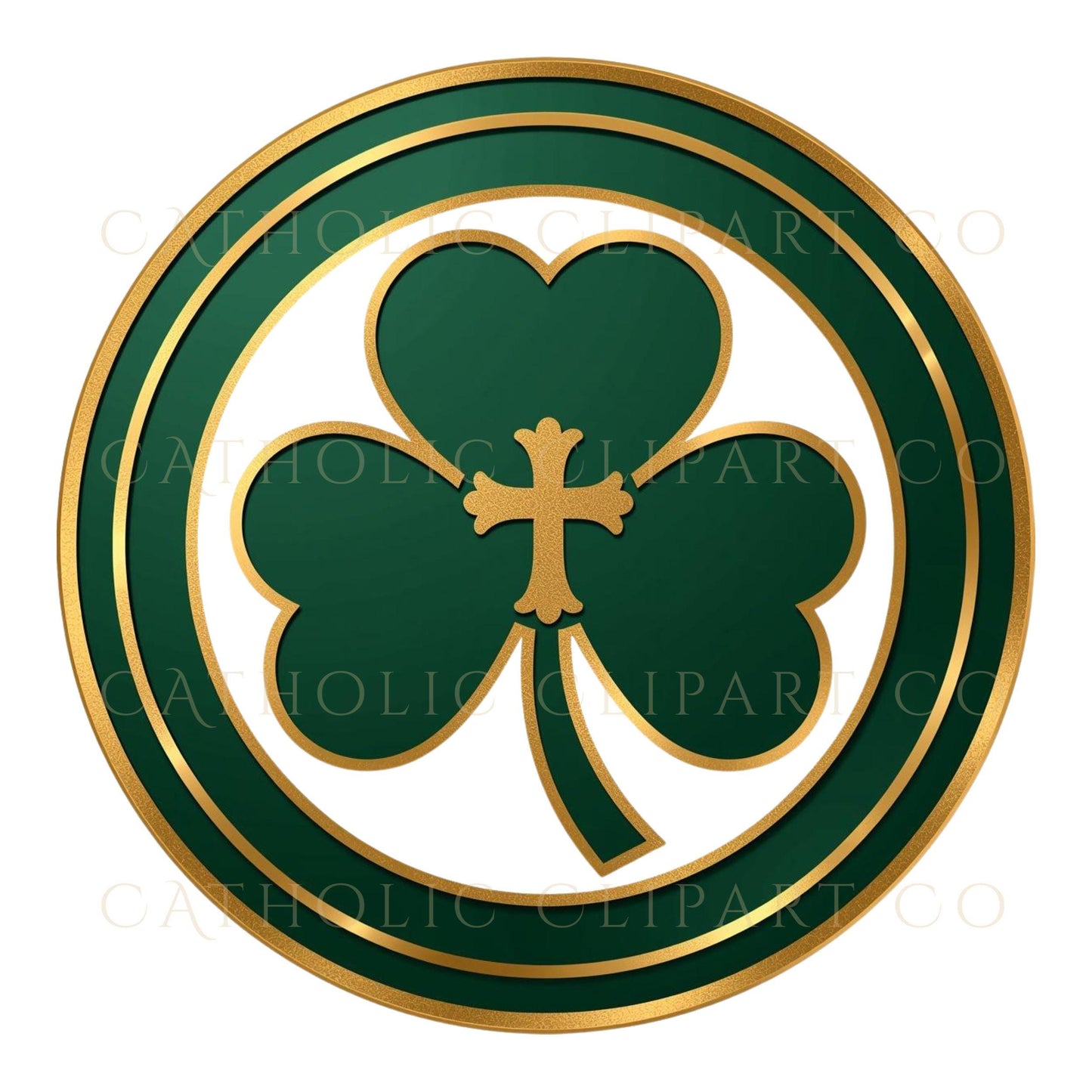 Trinity shamrock symbol Christian Irish clipart graphic | Símbolo de trébol de la Trinidad clipart cristiano irlandés