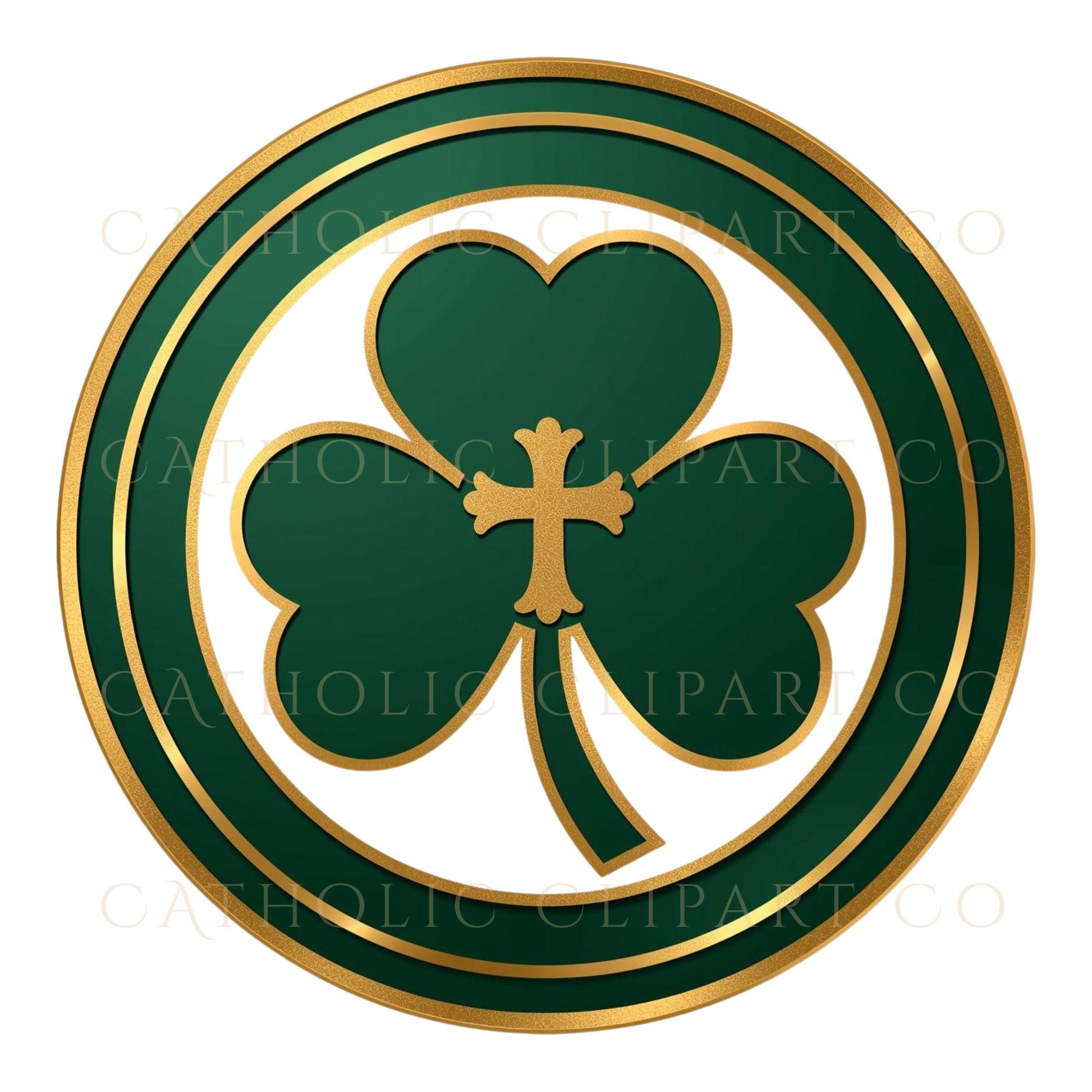 Trinity shamrock symbol Christian Irish clipart graphic | Símbolo de trébol de la Trinidad clipart cristiano irlandés