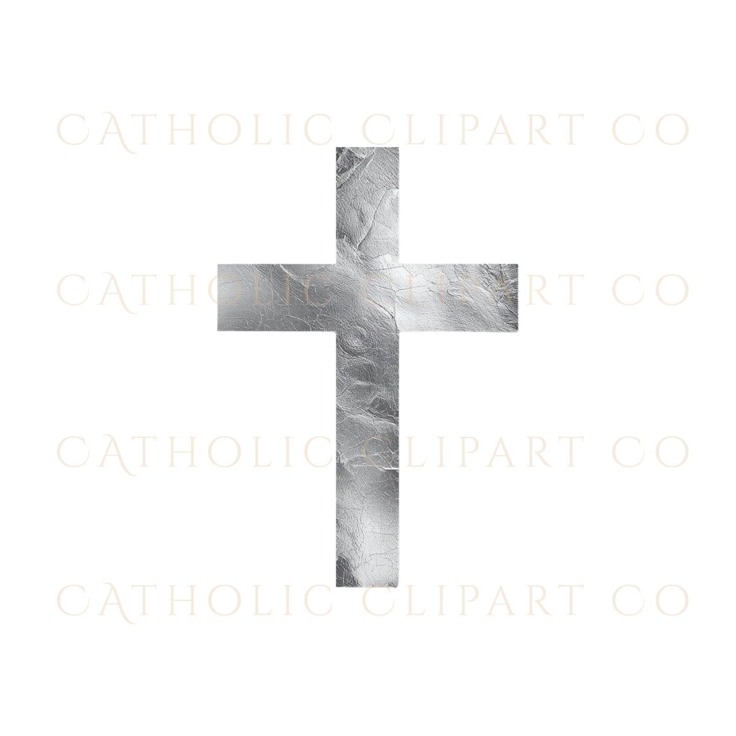Silver cross PNG bundle for church branding and stationery / Paquete PNG de cruces plateadas para branding parroquial y papelería