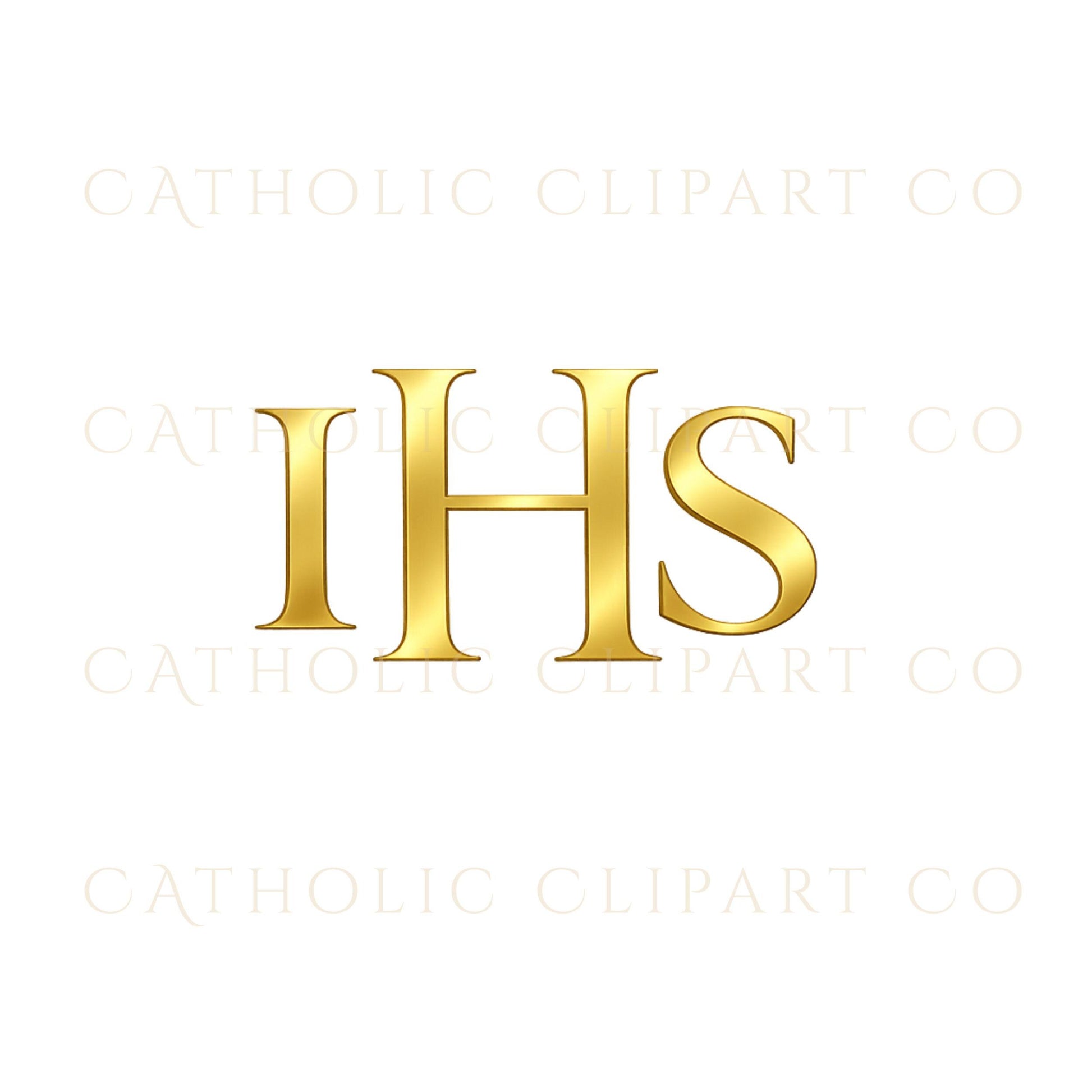 Parish logo design featuring classic IHS Christogram symbol – Diseño de logo parroquial con símbolo clásico IHS