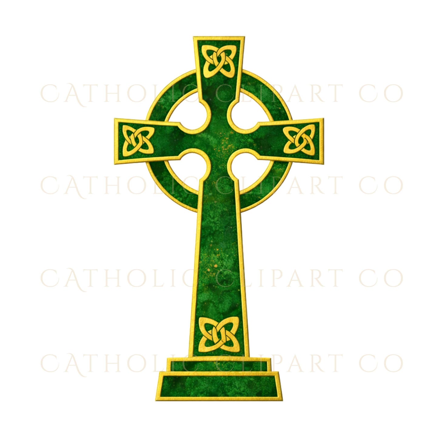 Gold Celtic cross religious icon Irish Christian clipart | Icono de cruz celta dorada clipart cristiano irlandés