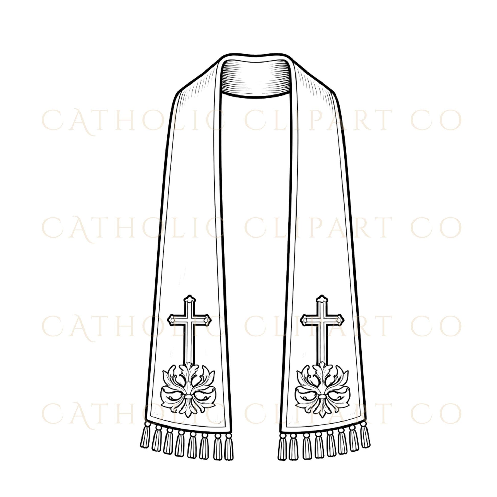 Catholic line art clipart set chalice monstrance host PNG transparent / Set de clipart católico line art cáliz custodia hostia PNG