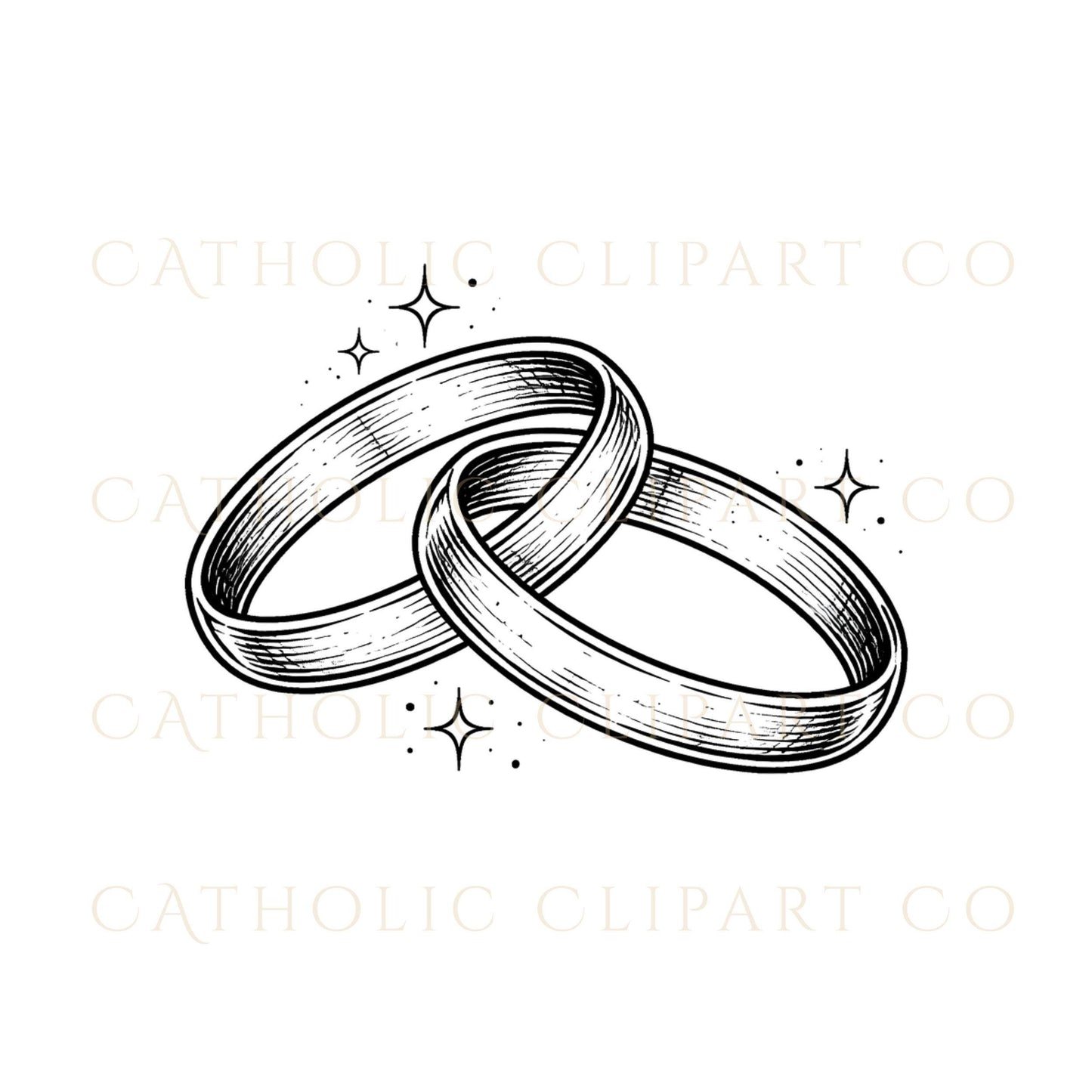 Catholic sacrament icons clipart clean line art for wedding baptism / Iconos de sacramentos católicos line art para boda y bautismo