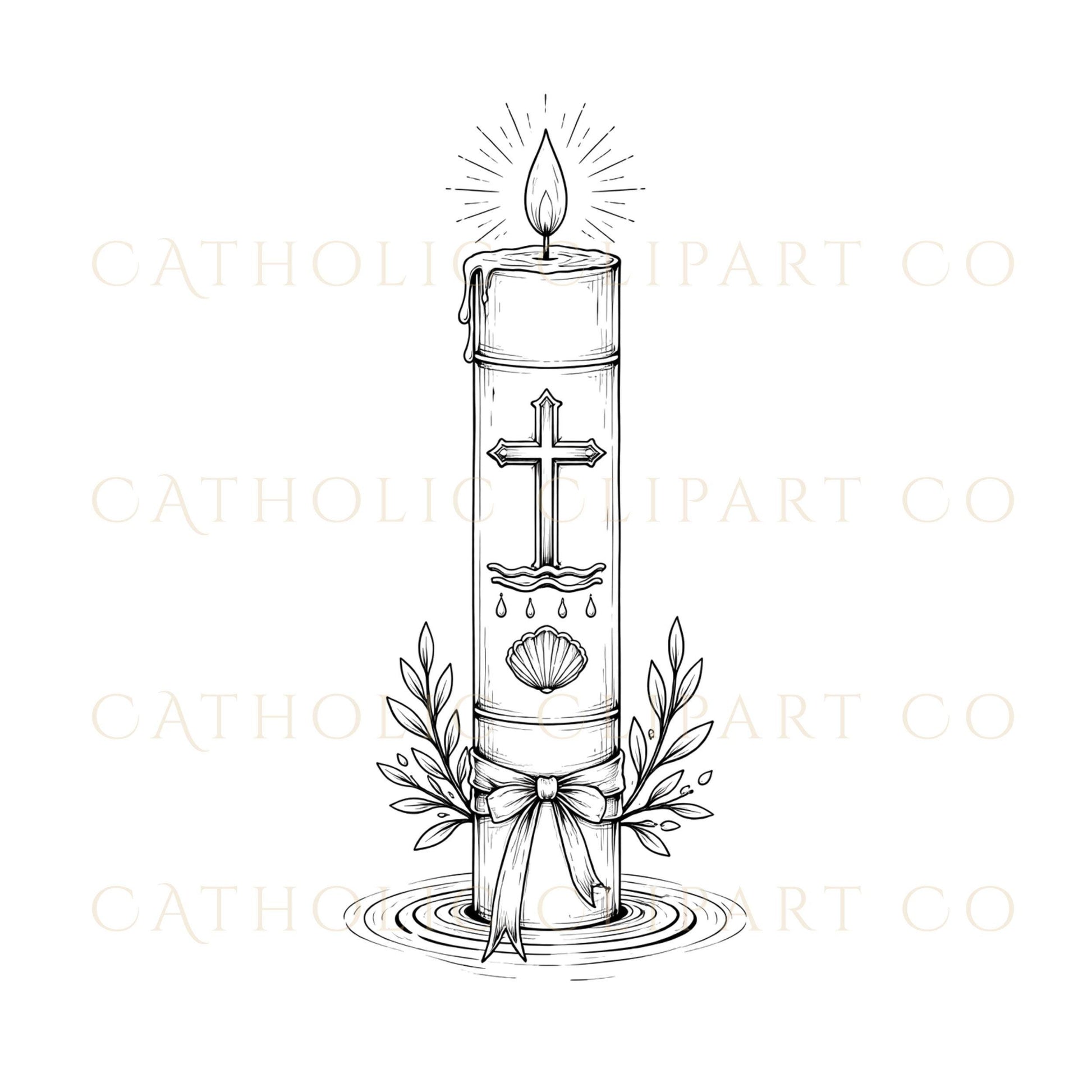 Catholic religious PNG clipart bundle commercial use line art / Clipart PNG católico uso comercial estilo line art