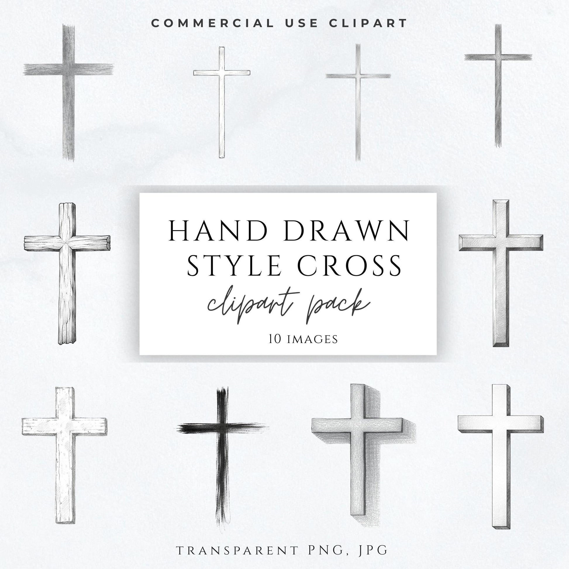 Hand drawn cross clipart PNG minimal sketch cross, cruz dibujada a mano estilo minimalista