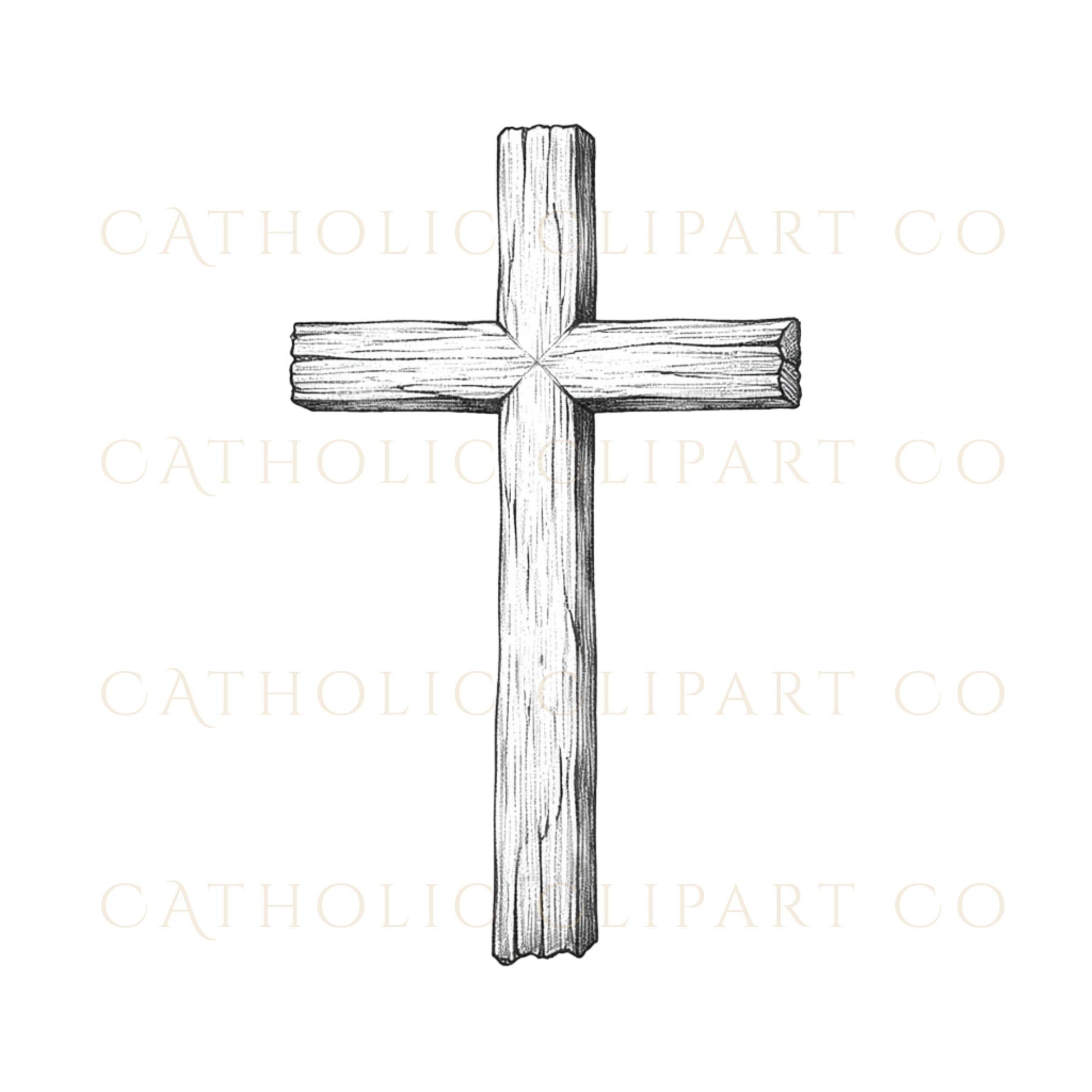 Black cross clipart PNG hand drawn faith symbol, cruz negra clipart símbolo de fe dibujado a mano