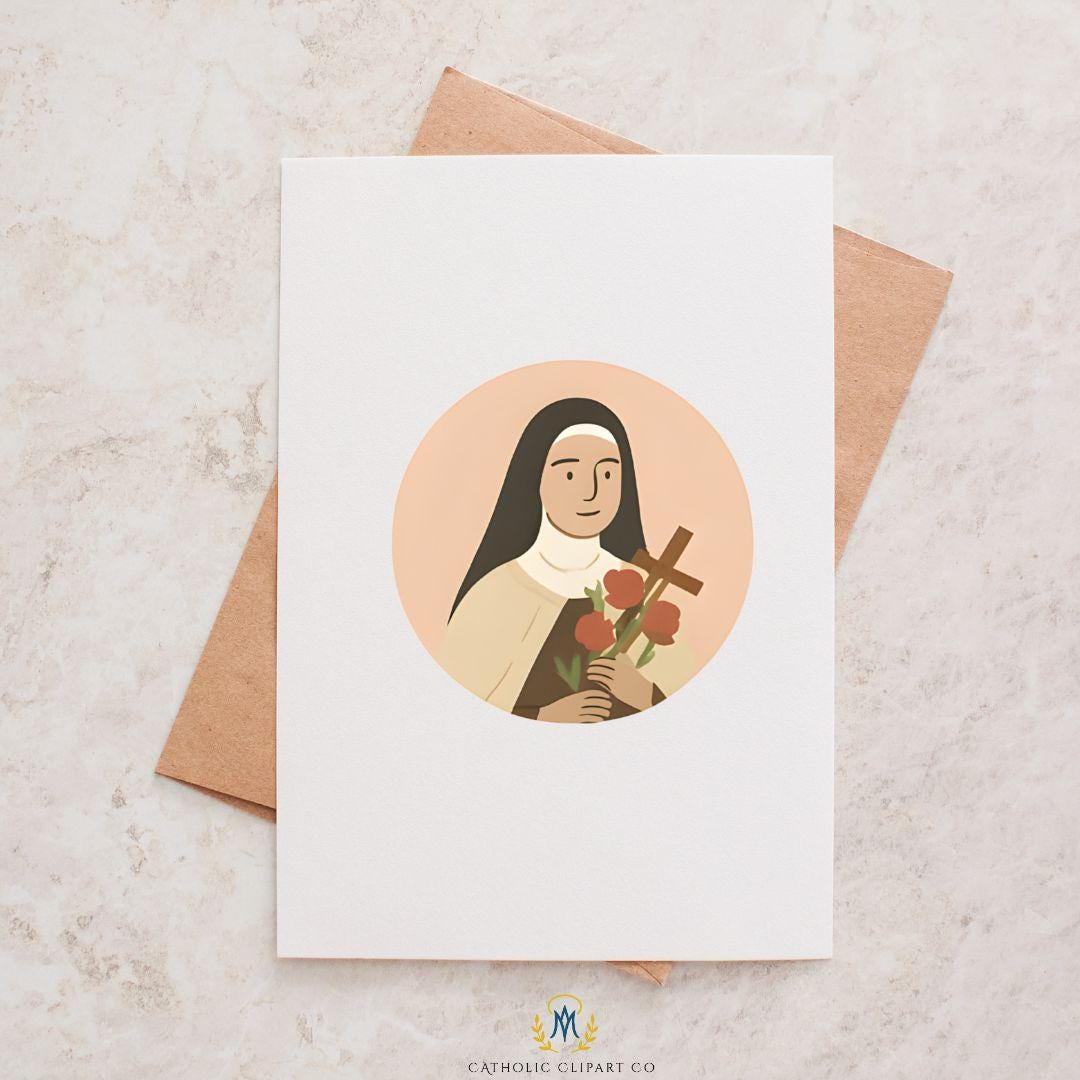Catholic saint graphic clipart set for church and faith designs | Conjunto de clipart de santos católicos para diseños religiosos