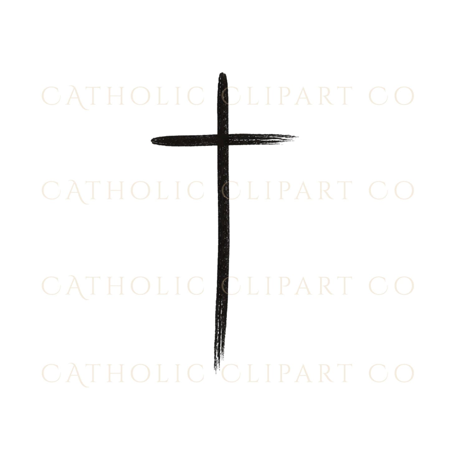 Hand drawn cross clipart subtle organic style / Cruz dibujada a mano estilo orgánico